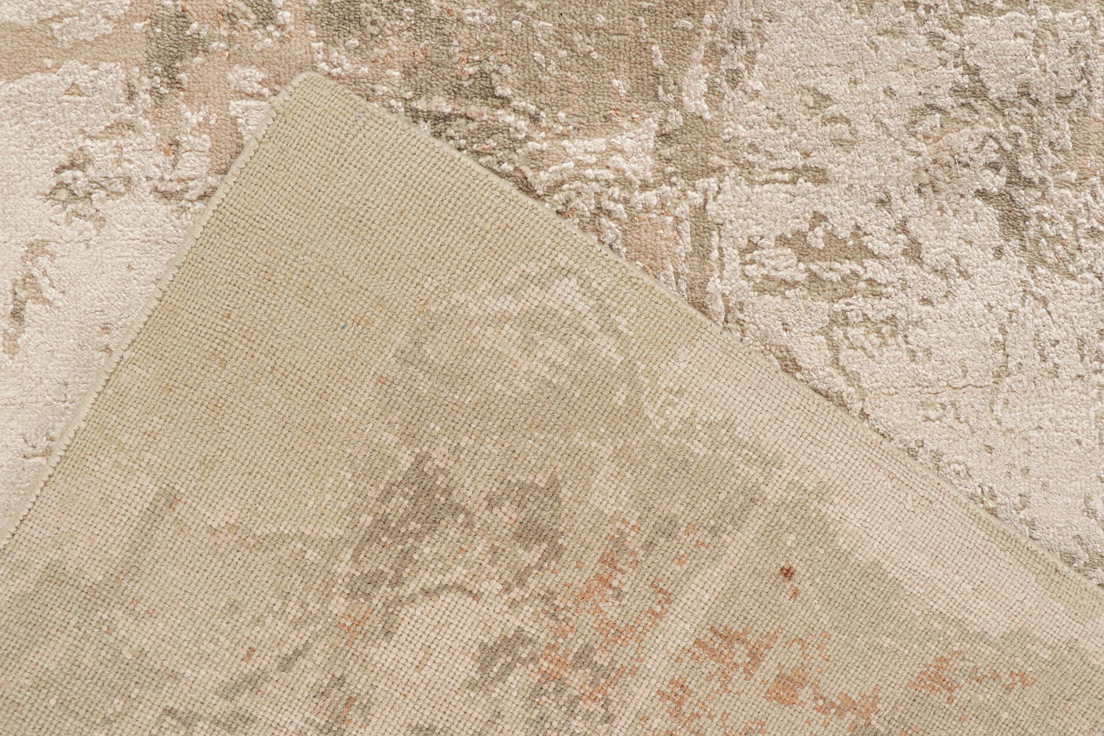 Rug & Kilim's Modern Abstract Rug in Beige, Grau und Weiß (21. Jahrhundert und zeitgenössisch) im Angebot