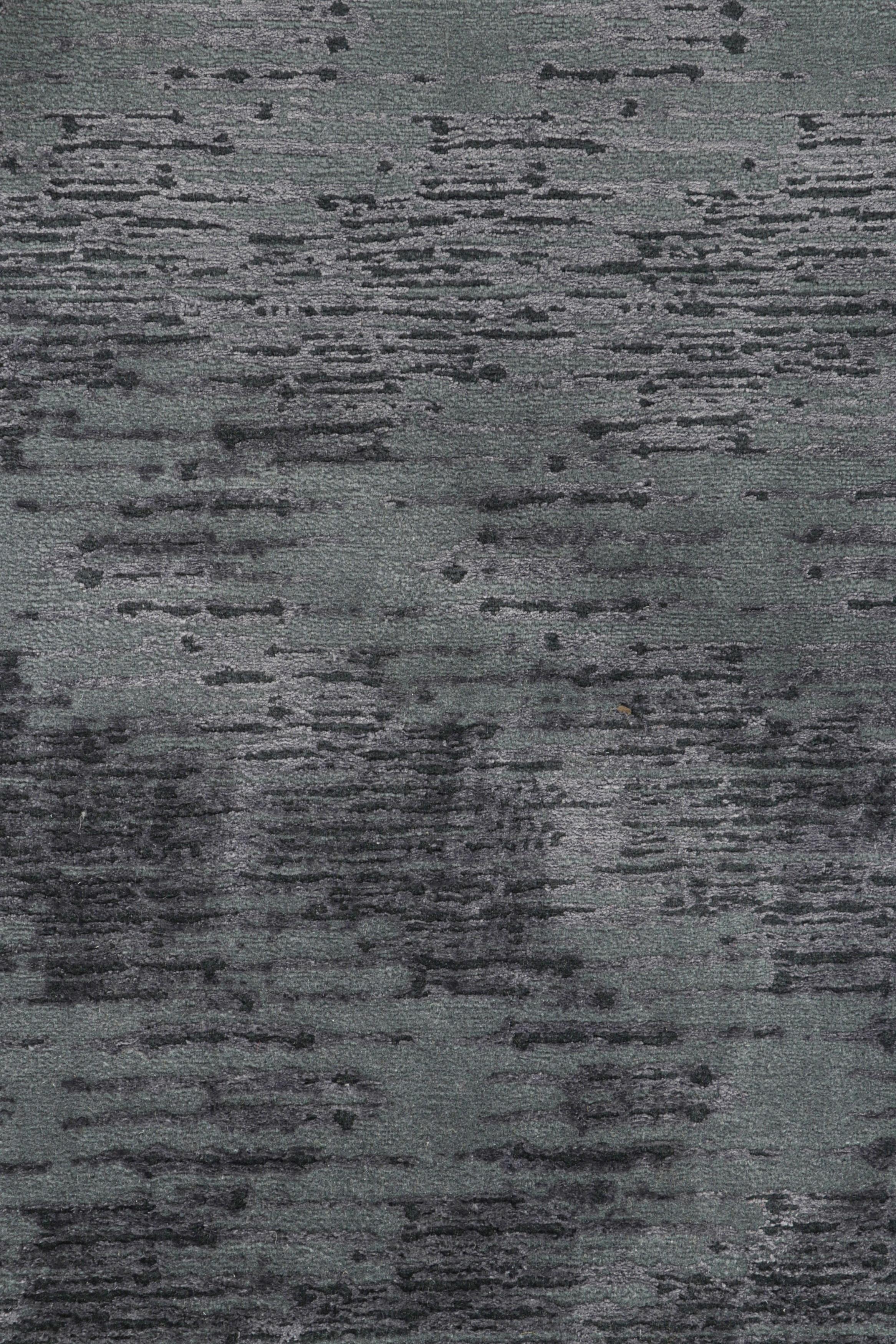 Moderno Rug & Kilim - Tappeto astratto moderno in nero e grigio in vendita