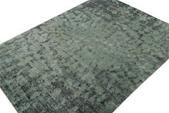 Rug & Kilim’s Modern Abstract Rug in Blue and Teal Painterly Pattern