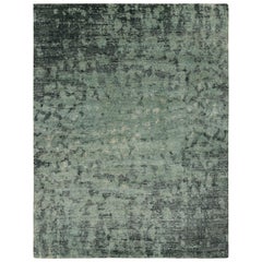 Rug & Kilim’s Modern Abstract Rug in Blue and Teal Painterly Pattern