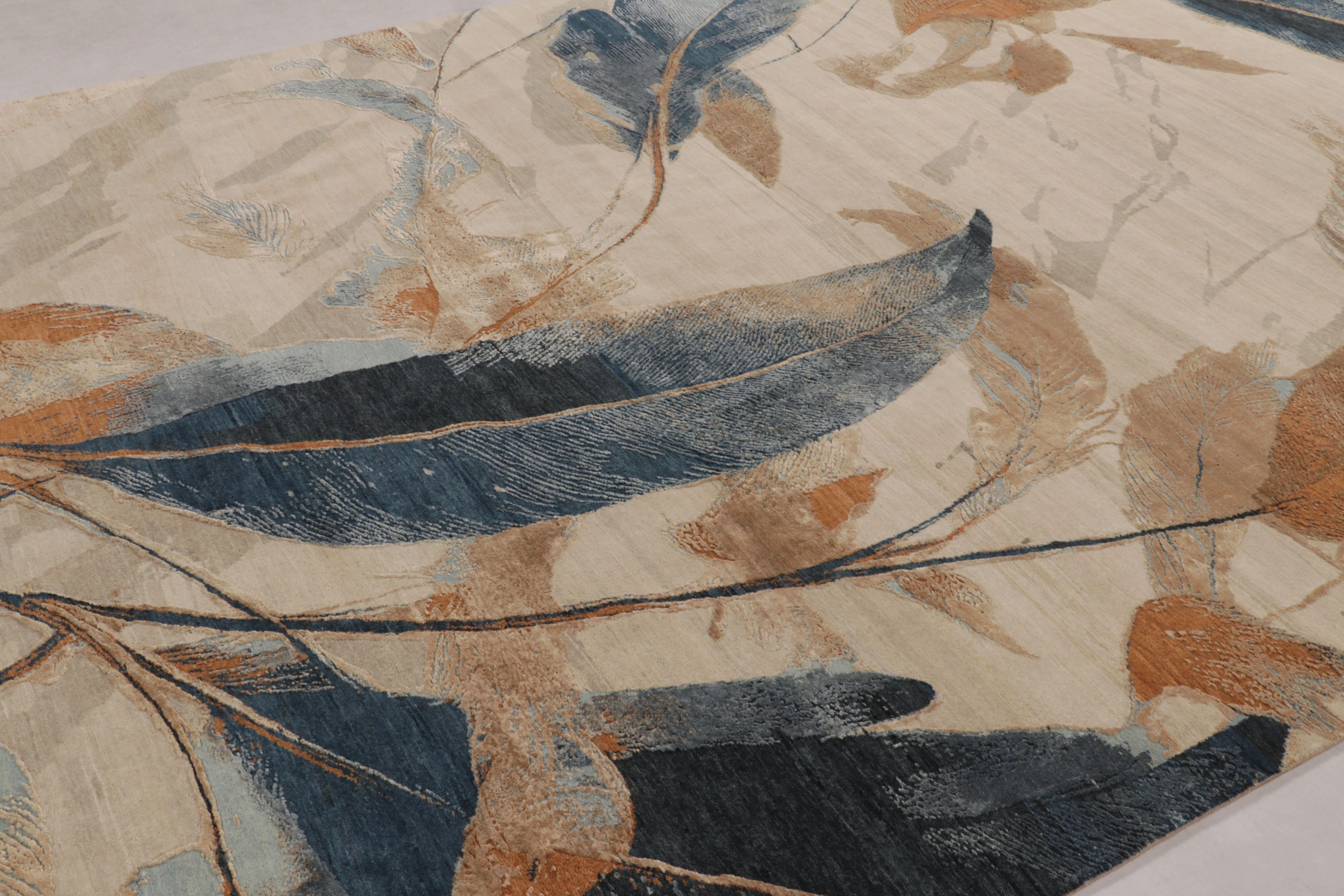 Rug & Kilim - Tappeto astratto moderno in ruggine botanico e indaco In condizioni Nuovo in vendita a Long Island City, NY