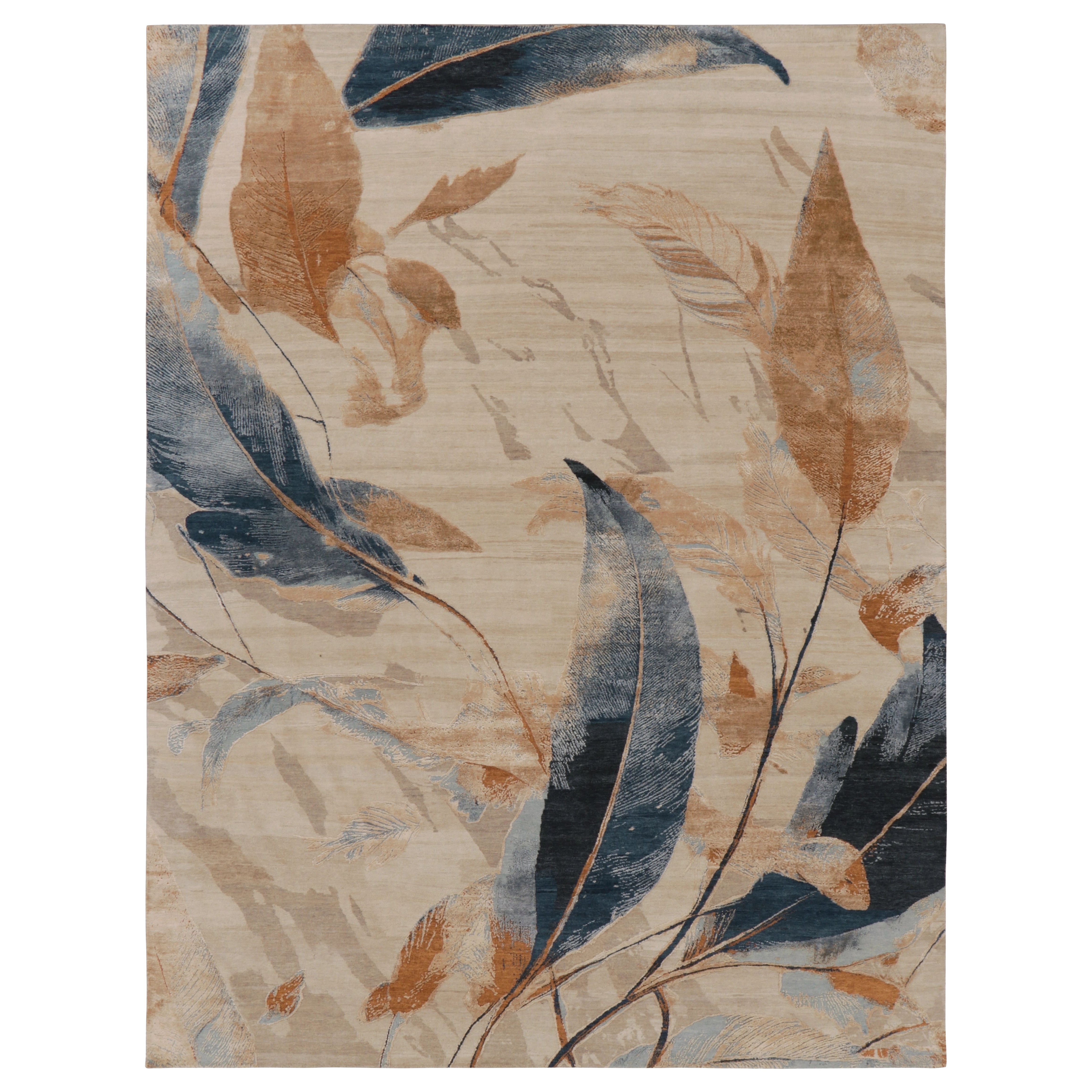 Rug 
Kilim - Tappeto astratto moderno in ruggine botanico e indaco in vendita