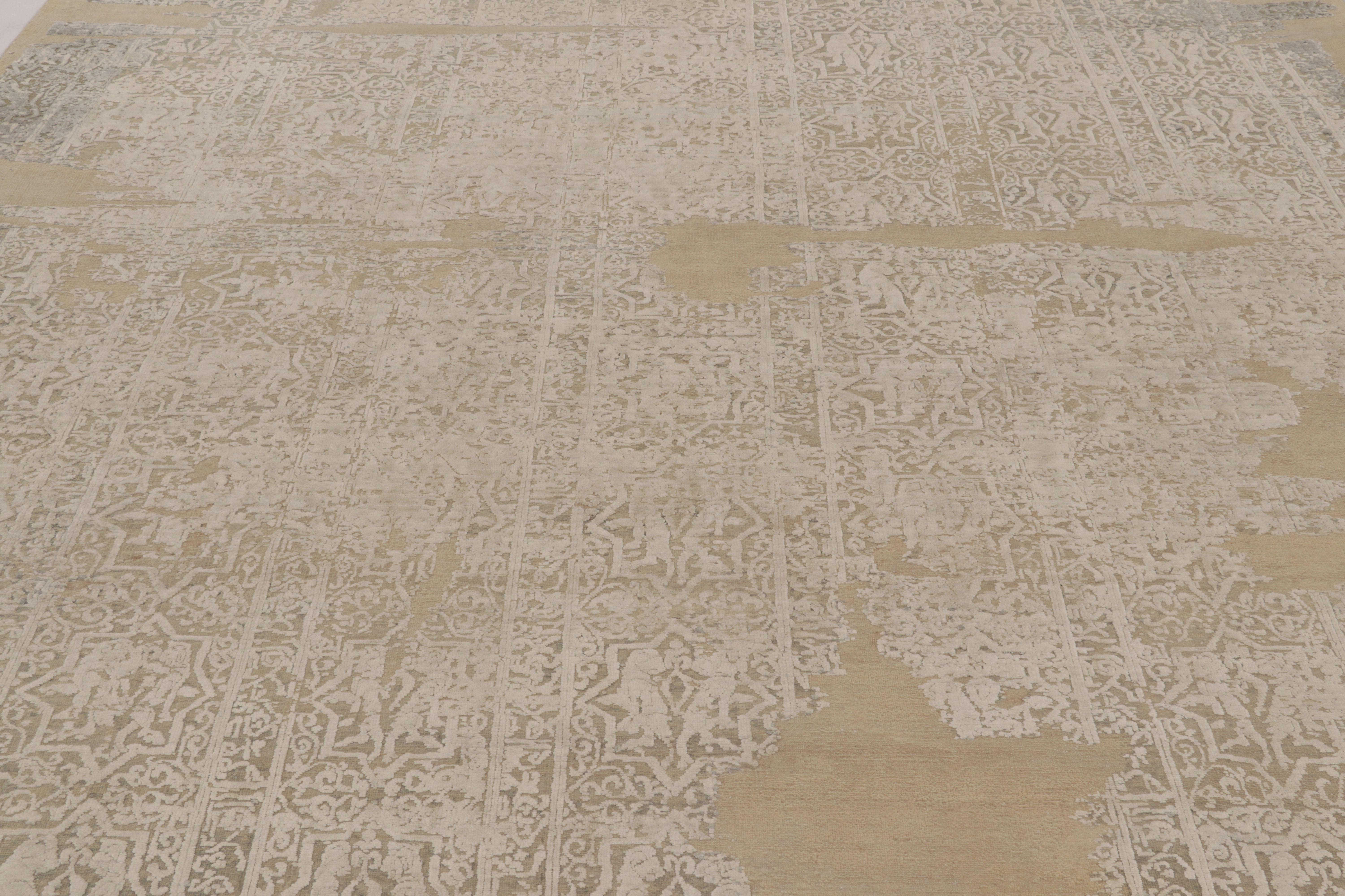 Alfombra Abstracta Moderna Rug & Kilim en Diseño de Tiza y Fragmentos de Fresno Moderno en venta