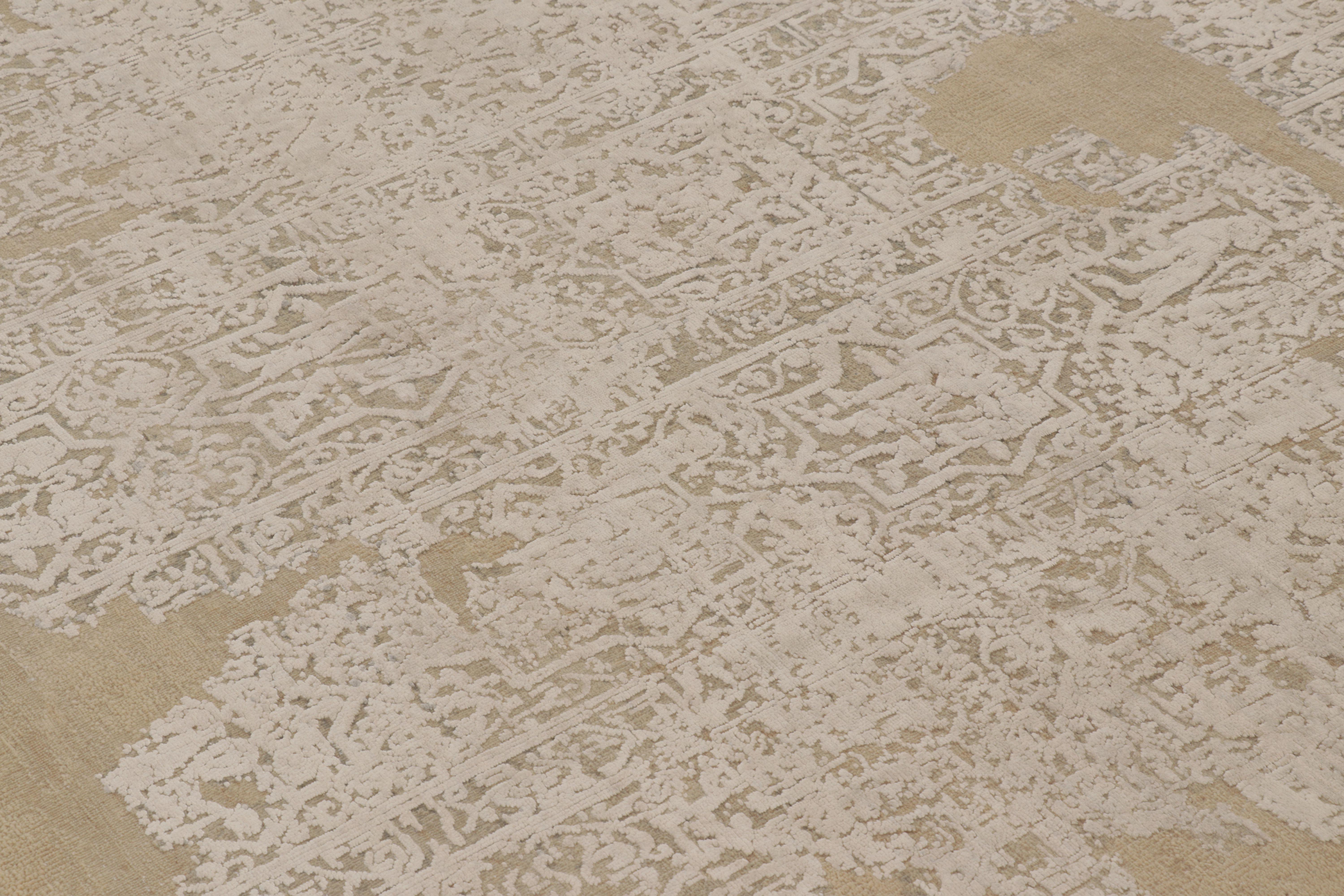 Alfombra Abstracta Moderna Rug & Kilim en Diseño de Tiza y Fragmentos de Fresno Indio en venta