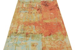 Rug & Kilims moderner abstrakter Teppich mit Gold-, Orange- und Blaumustern