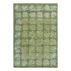 Rug & Kilim’s Modern Abstract Rug in Green, Gray and Blue Patterns
