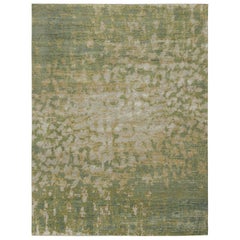 Rug & Kilim’s Modern Abstract Rug in Green with Painterly Pattern