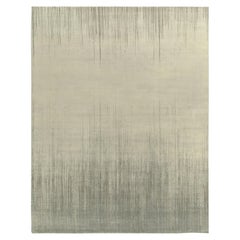 Rug & Kilim's Modern Abstract Rug in Grey, Beige and Blue Painterly Patterns (Tapis abstrait moderne aux motifs peints gris, beige et bleu)