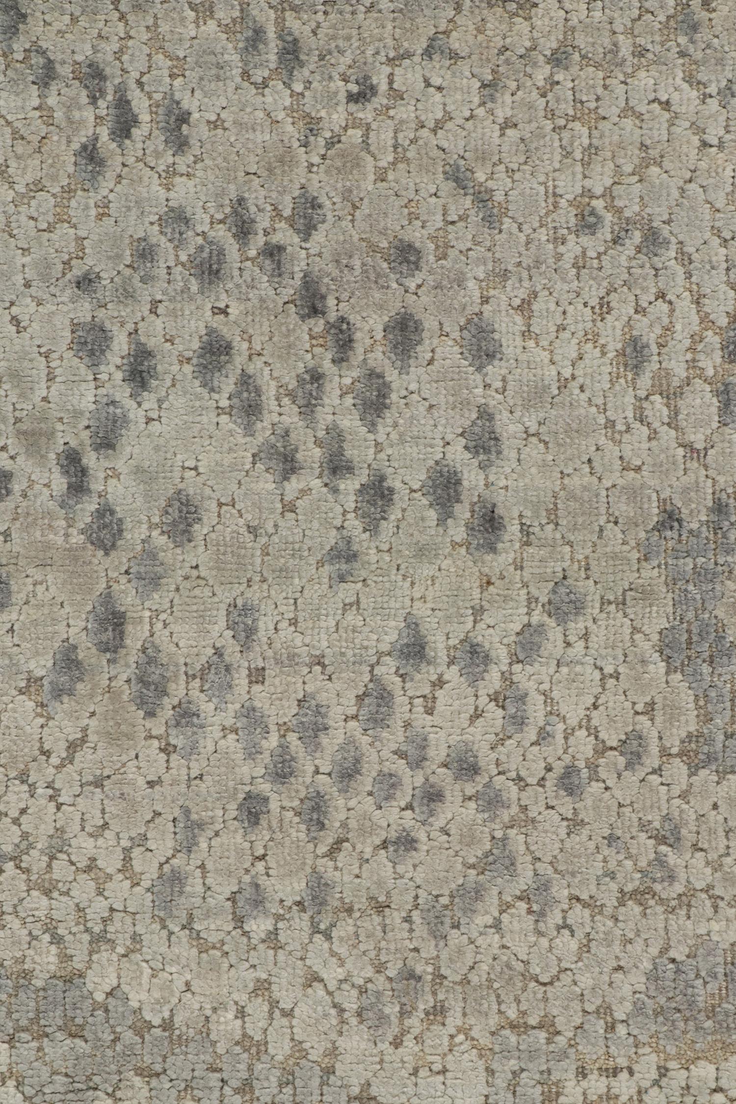 Alfombra Abstracta Moderna Rug & Kilim con Motivo Integral Gris y Azul Anudado a mano en venta