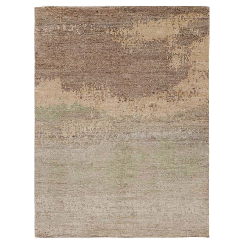Rug and Kilim’s Modern Abstract Rug in Green with Painterly Pattern For ...