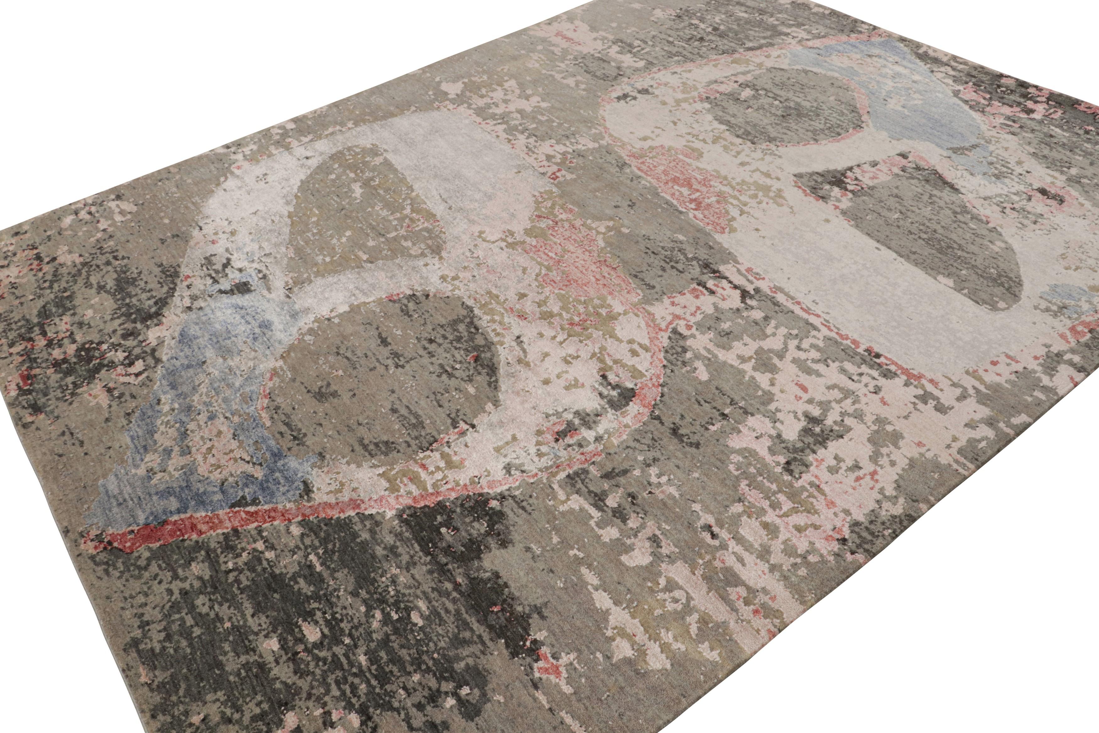 Esta alfombra abstracta de 8x10 es una nueva incorporación a la colección Modern de Rug & Kilim.

Más sobre el diseño:

Anudada a mano en lana y seda, esta atrevida pieza gráfica disfruta de un estampado policromático con un sutil elemento