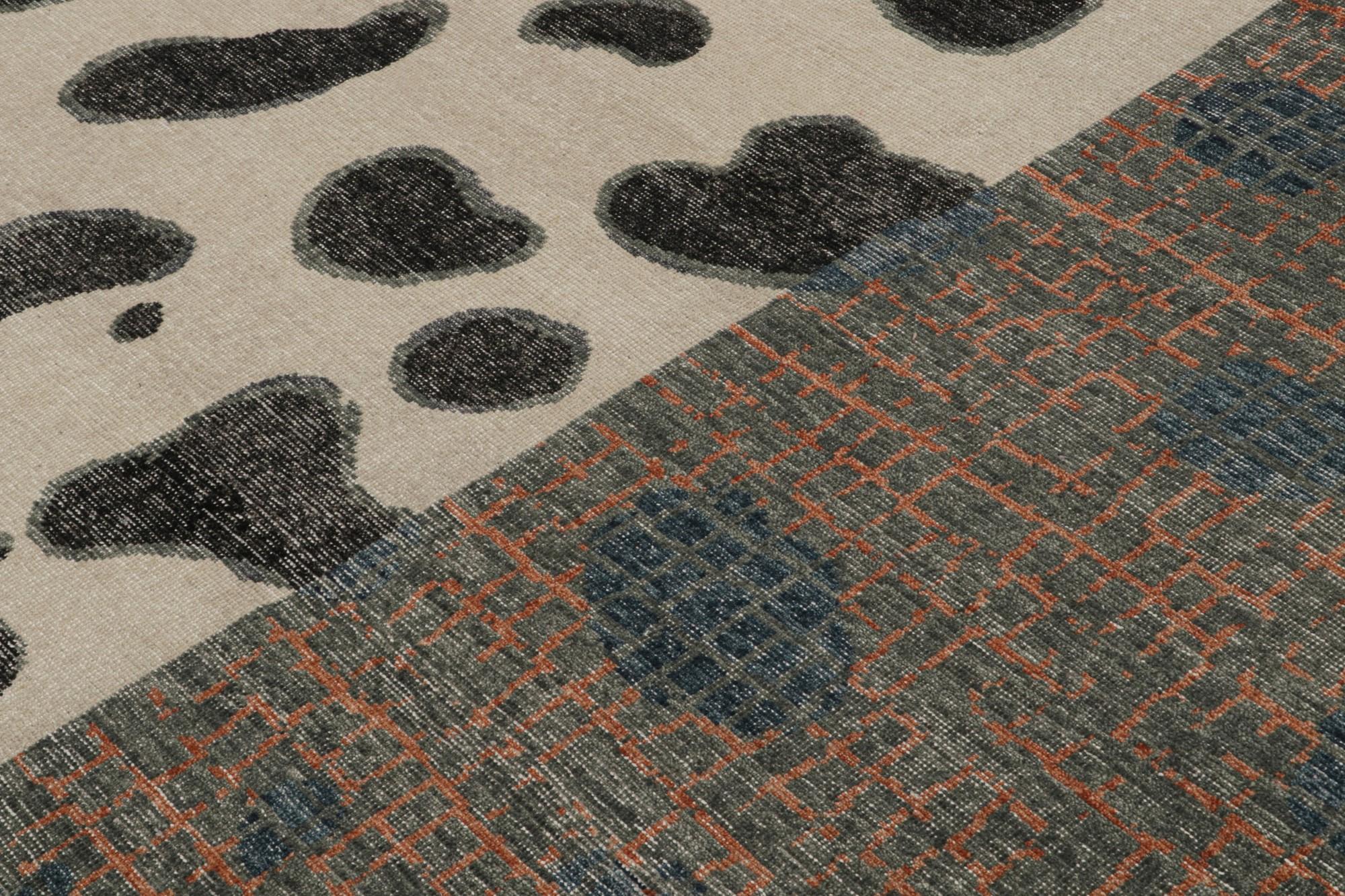 Indiano Rug & Kilim: tappeto astratto moderno con motivi policromatici in vendita