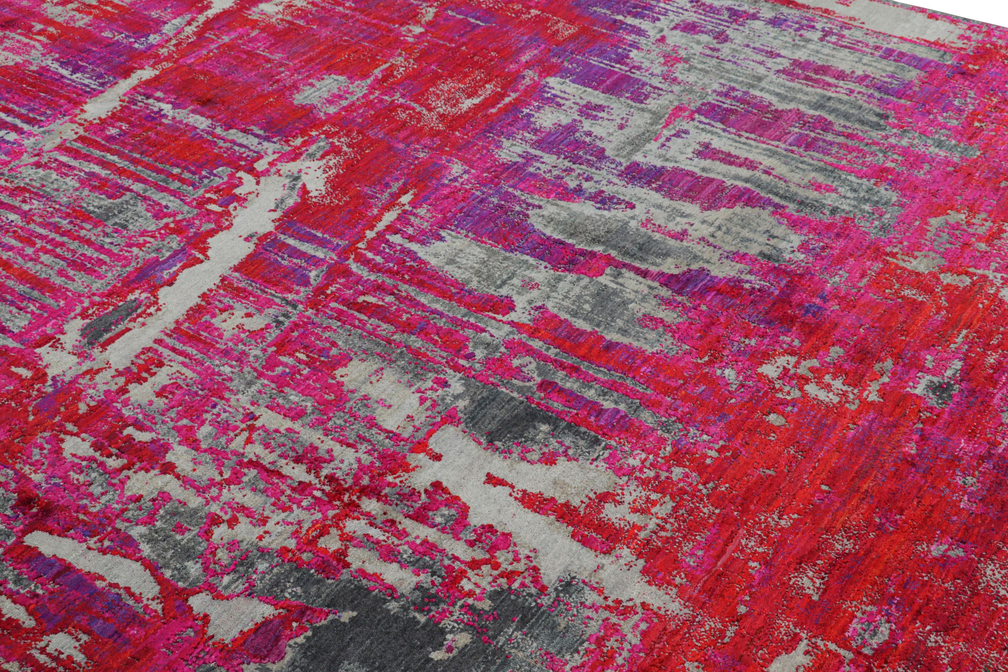 Dieser abstrakte Teppich im Format 8x10, handgeknüpft aus einer luxuriösen Mischung aus Wolle und Seide, ist eine aufregende neue Ergänzung der Modern Rug & Kilim'S Teppichkollektion.

Über das Design: 

Dieses besondere Stück erfreut sich einer