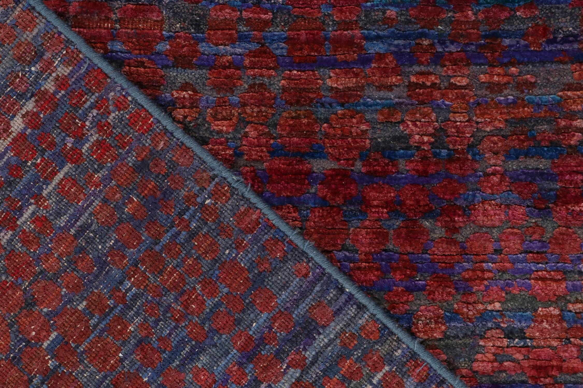 Rug & Kilim’s Modern Abstract Rug in Red & Blue Dots Pattern In New Condition For Sale In Long Island City, NY