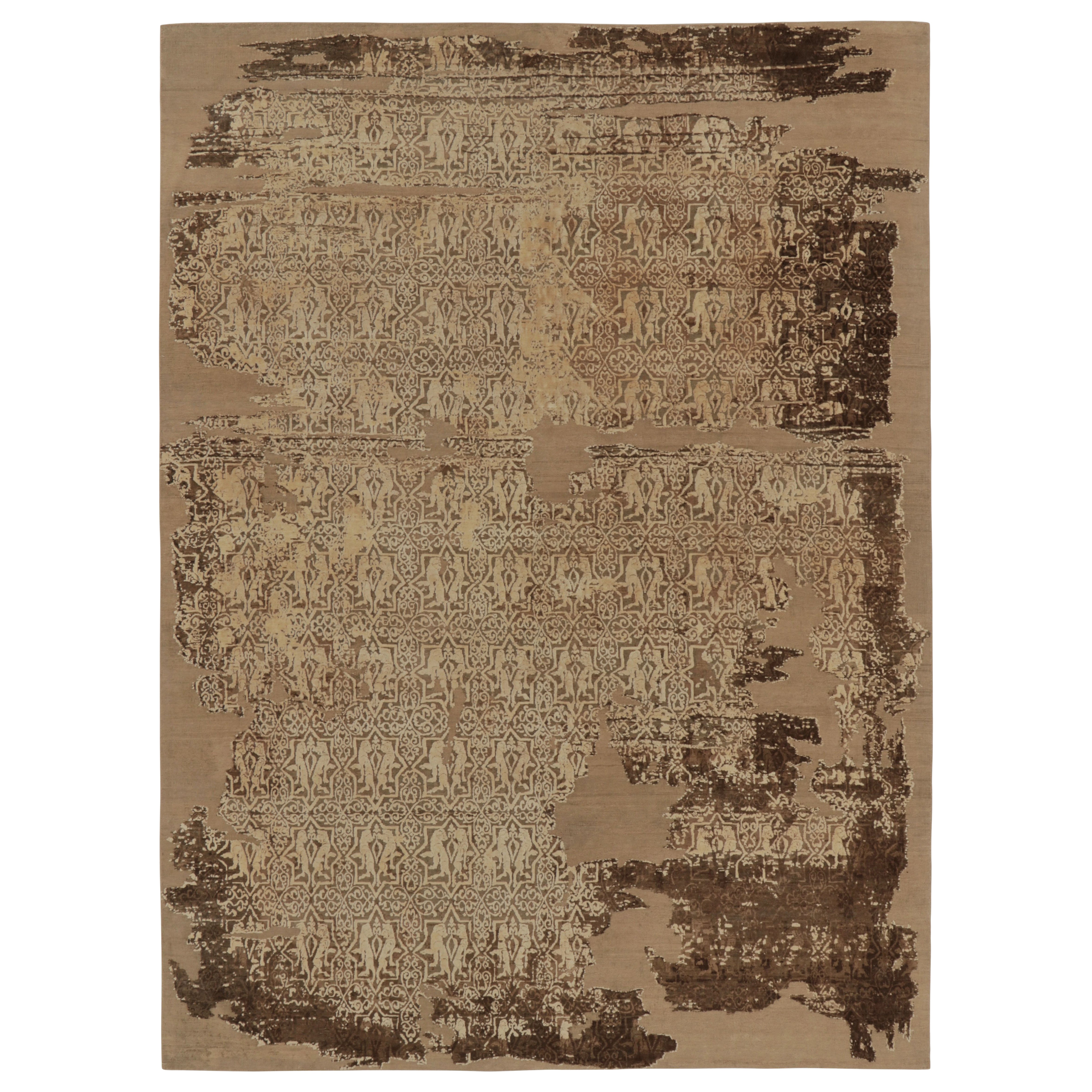 Rug 
Kilim
s Modern Abstract Rug in Sienna Brown For Sale