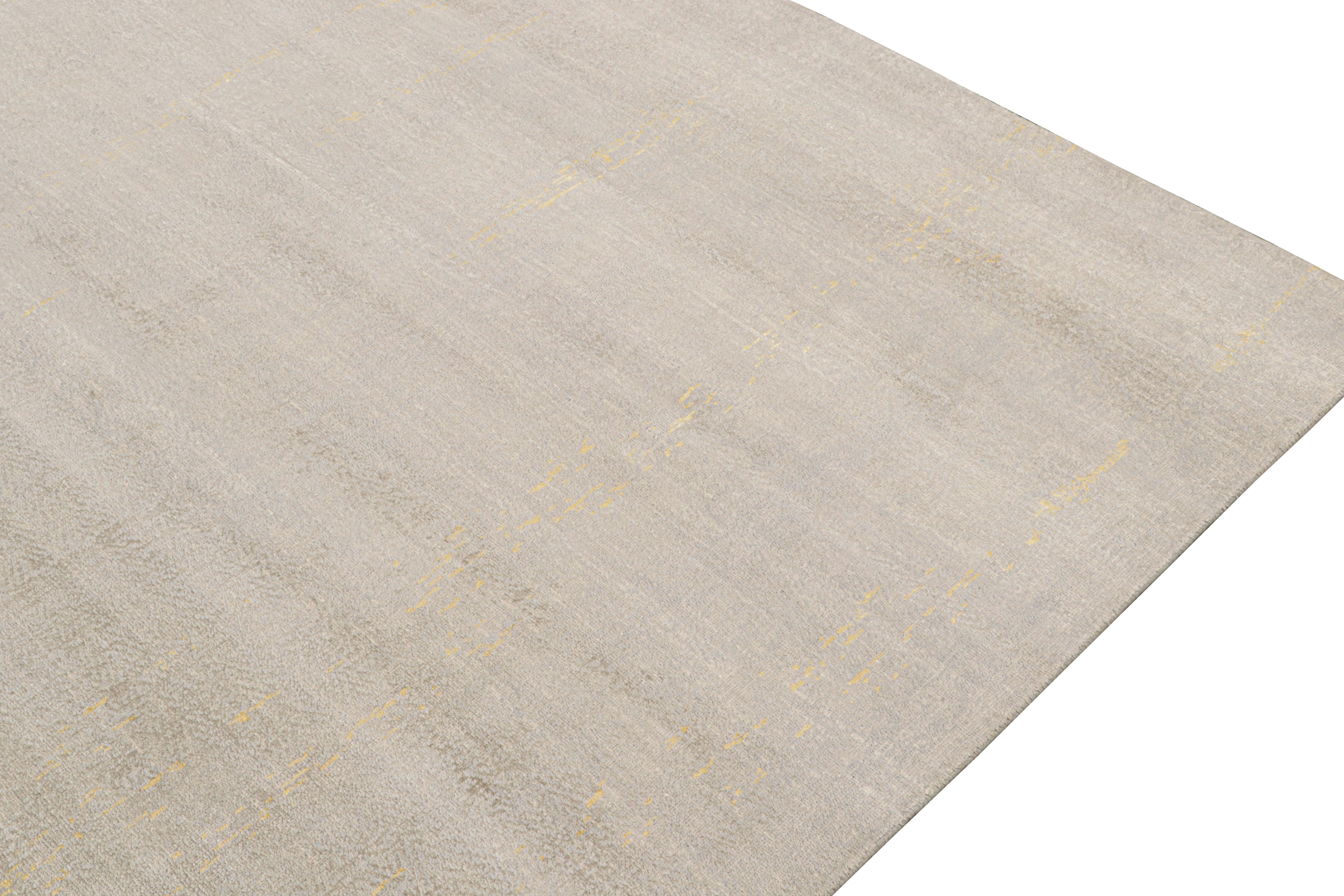 Noué à la main Rug & Kilim’s Modern Abstract rug in Silver & Gold en vente