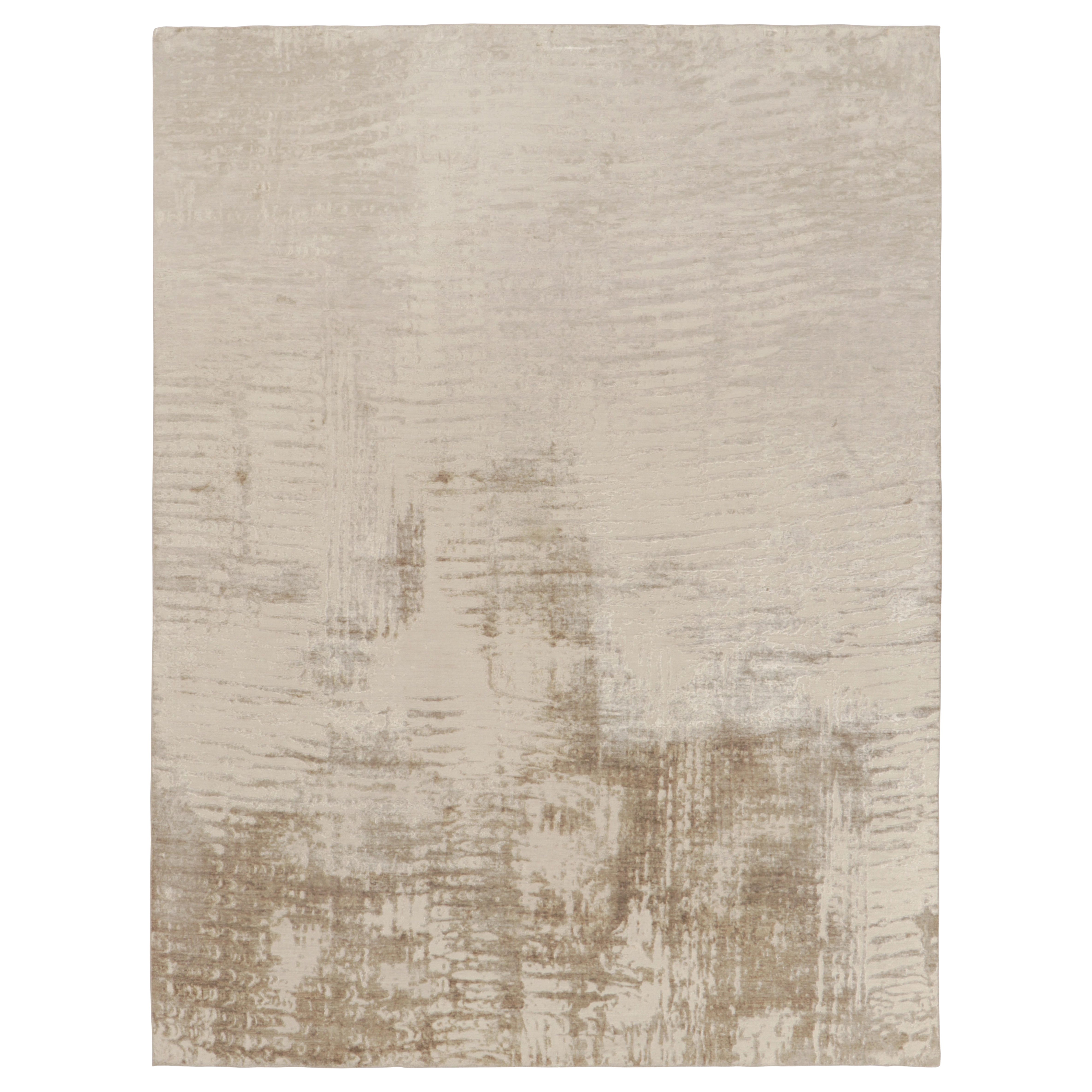 Moderner abstrakter Teppich von Rug & Kilim in Taupe und Elfenbeinfarbe