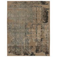 Rug & Kilim's Modern Abstract Rug in Teal and Sepia Fragment  Design