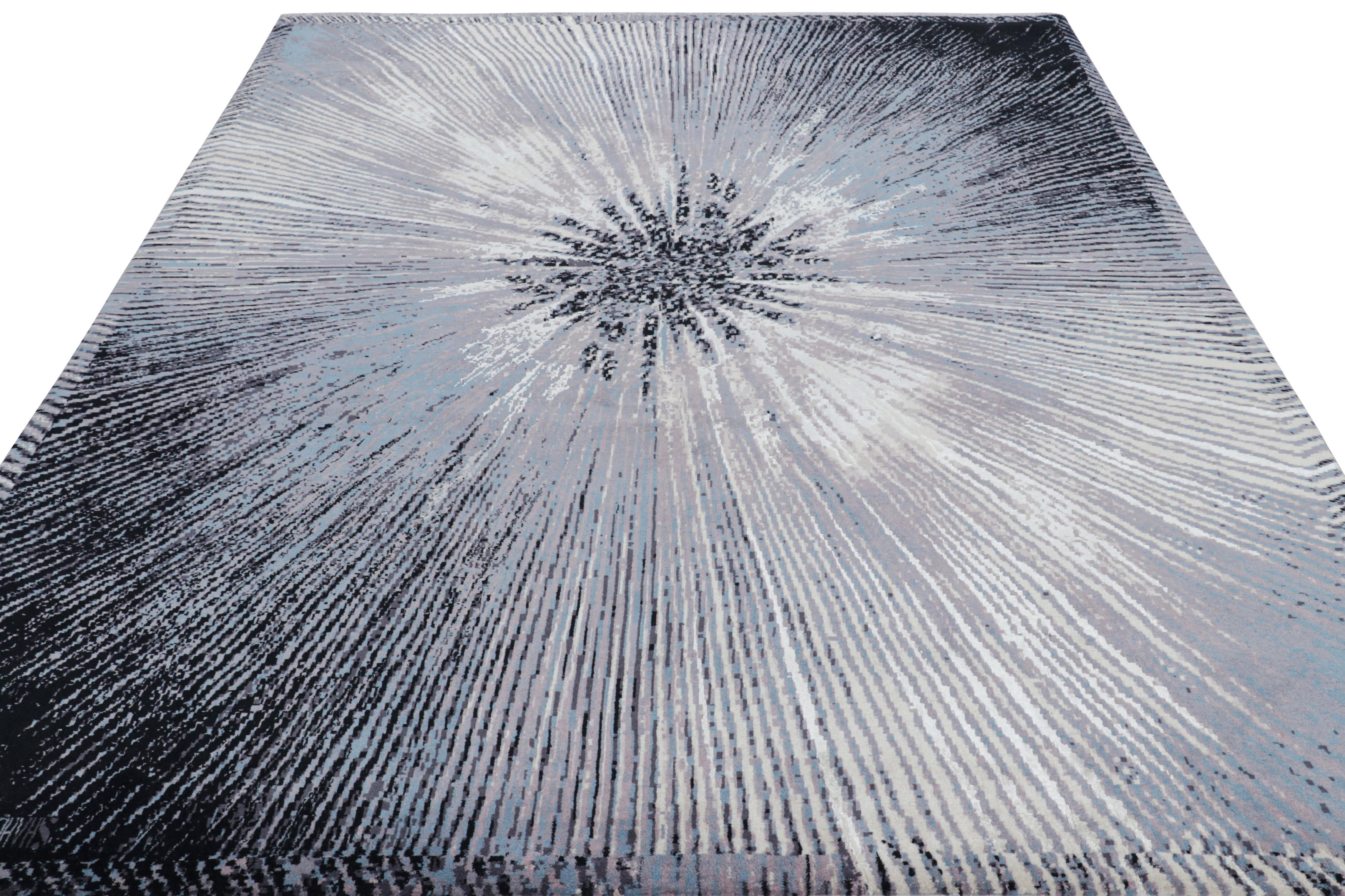 Noué à la main Rug & Kilim's Modern Abstract Rug With Geometric Patterns Zarmix (tapis abstrait moderne à motifs géométriques) en vente