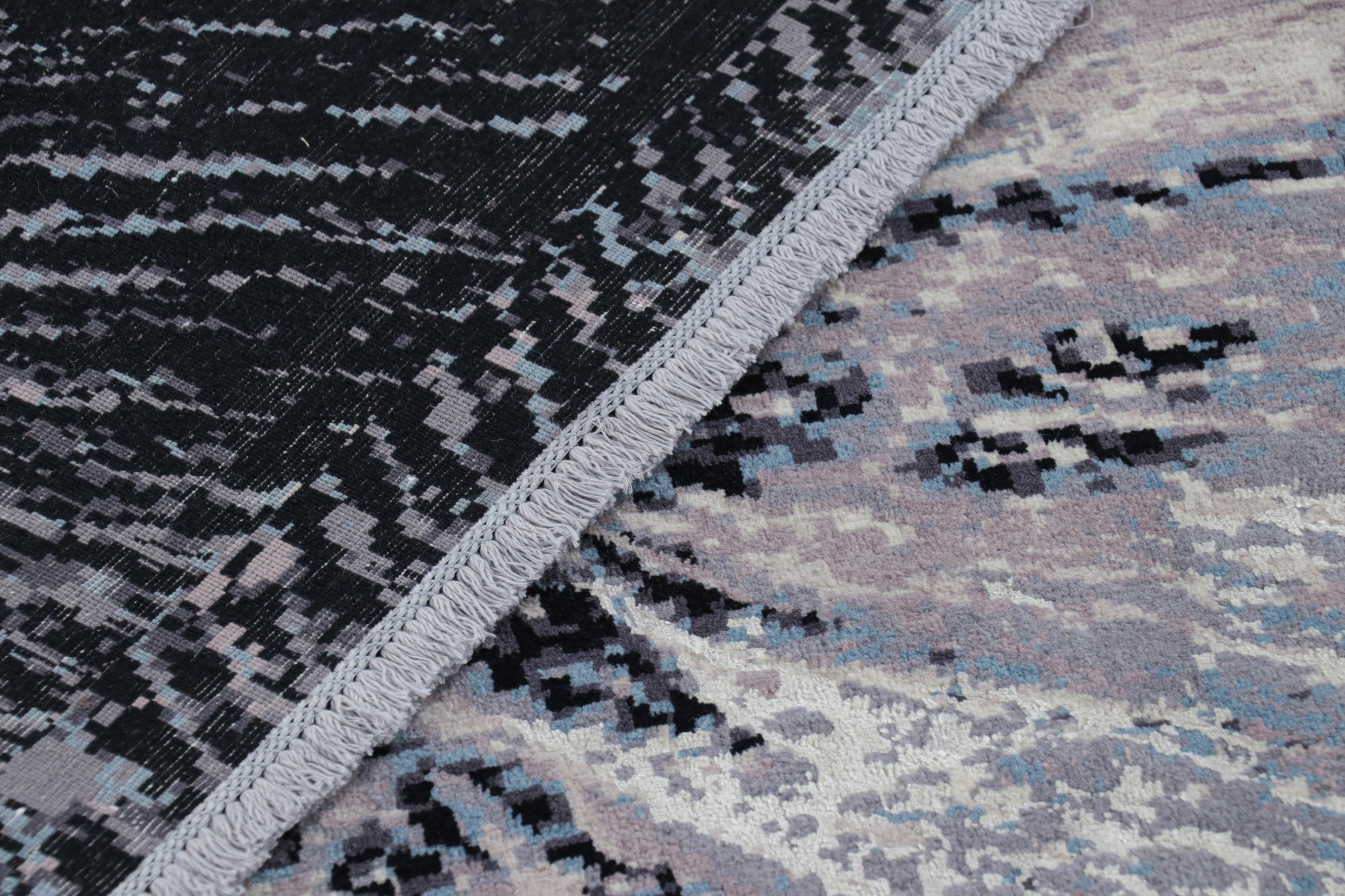 XXIe siècle et contemporain Rug & Kilim's Modern Abstract Rug With Geometric Patterns Zarmix (tapis abstrait moderne à motifs géométriques) en vente
