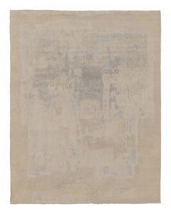 Rug 
Kilim’s Modern Abstract Rug, Muted Patterns in Ivory White and Silver-Gray