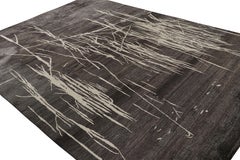 Rug & Kilim’s Modern Abstract Rug “Water Wonder Night” in Black and White