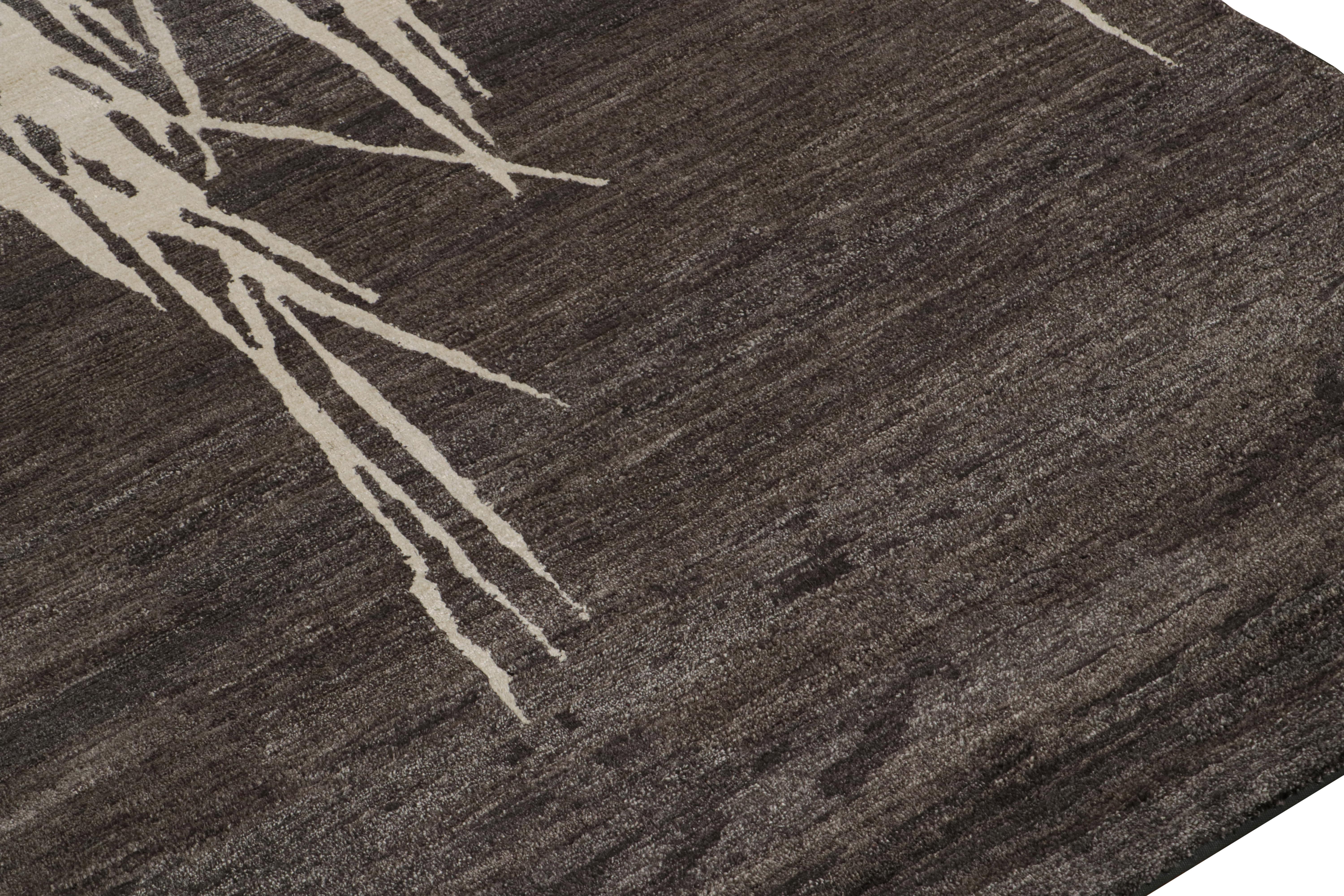 Rug & Kilim’s Modern Abstract Rug “Water Wonder Night” in Black and White In New Condition For Sale In Long Island City, NY