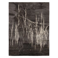 Rug & Kilim’s Modern Abstract Rug “Water Wonder Night” in Black and White