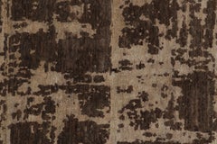 Rug & Kilim’s Modern Abstract Runner in Chocolate Brown and Beige