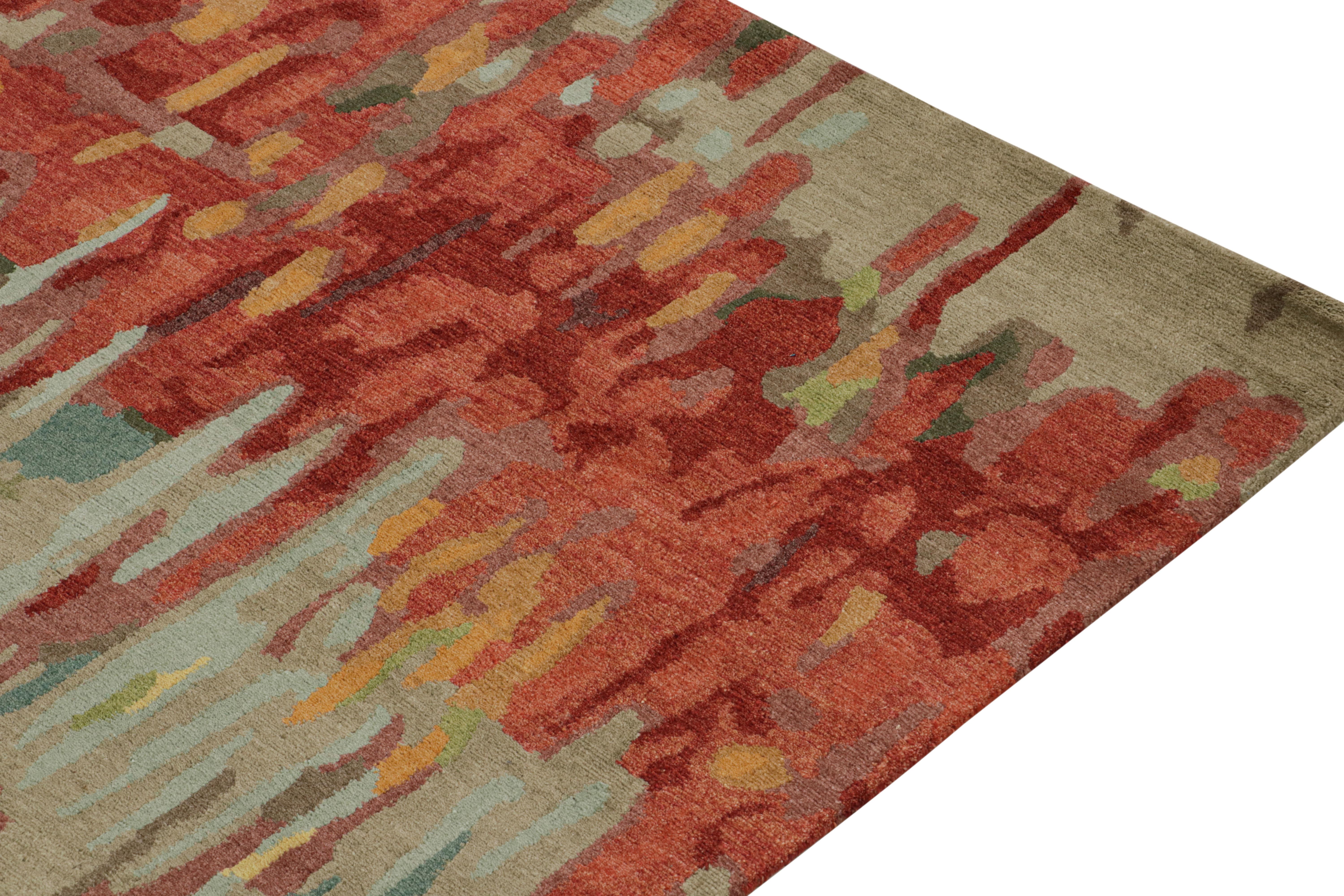 Rug & Kilim’s Modern Abstract runner in Polychromatic Tones In New Condition For Sale In Long Island City, NY