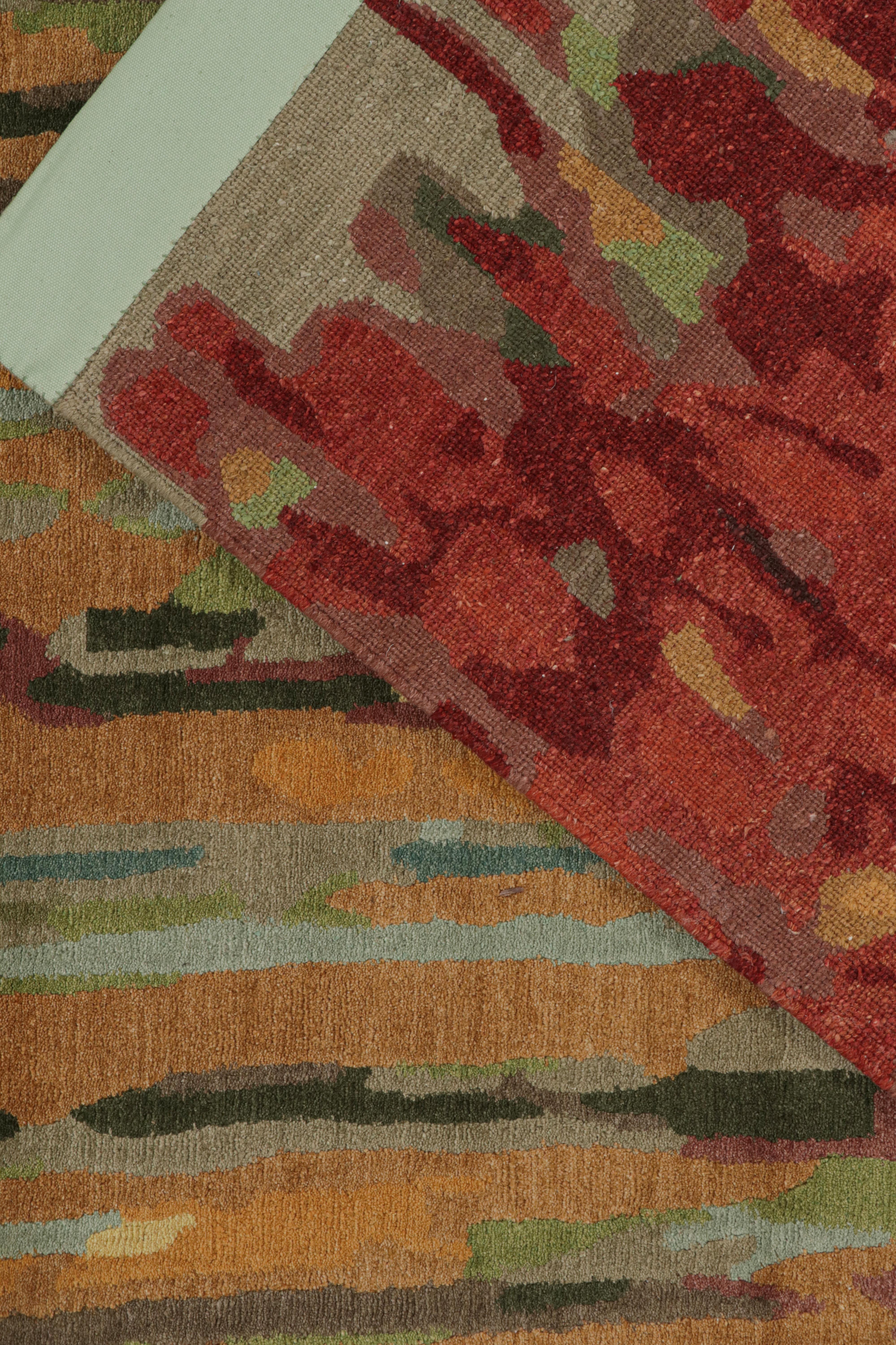 Wool Rug & Kilim’s Modern Abstract runner in Polychromatic Tones For Sale