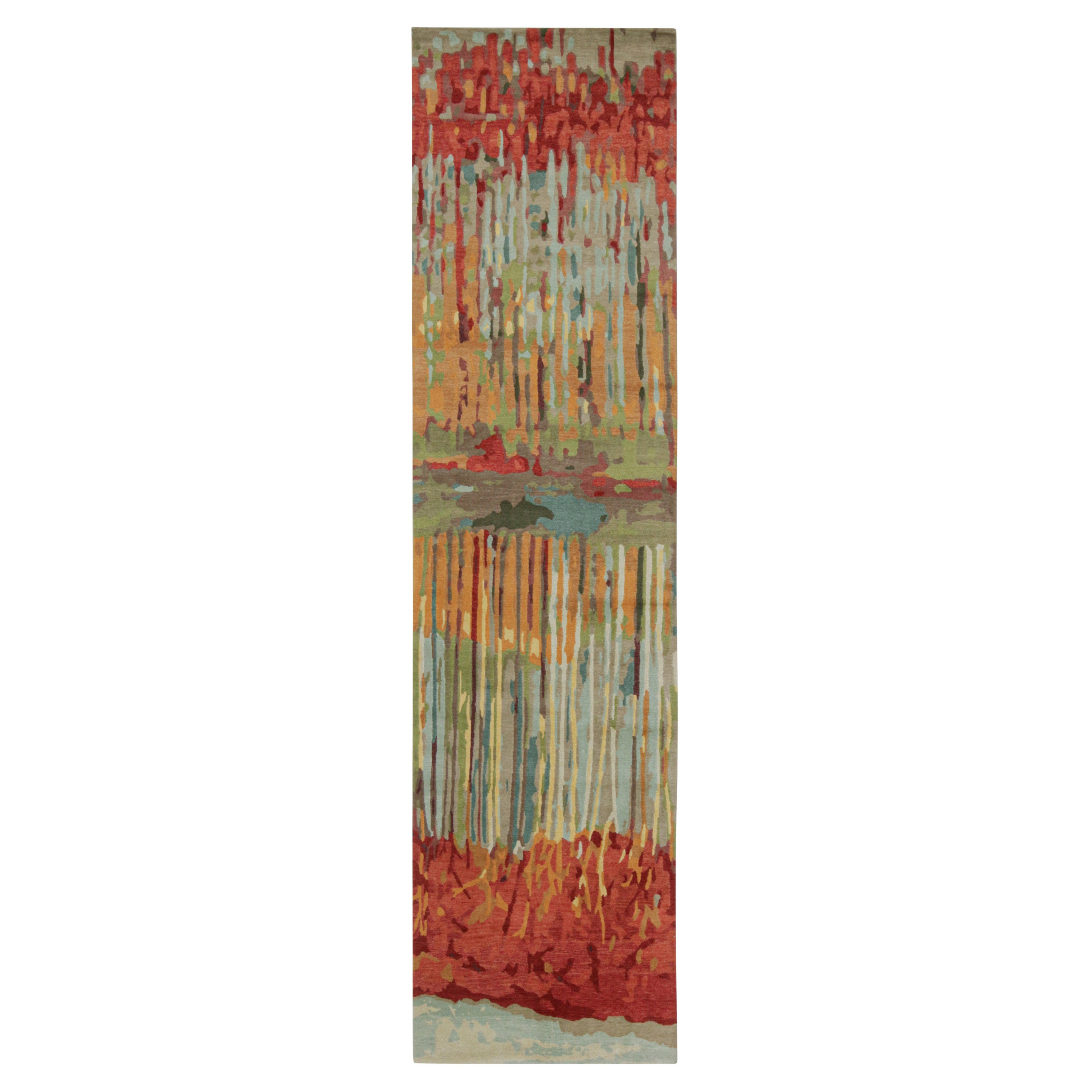 Rug 
Kilim’s Modern Abstract runner in Polychromatic Tones For Sale