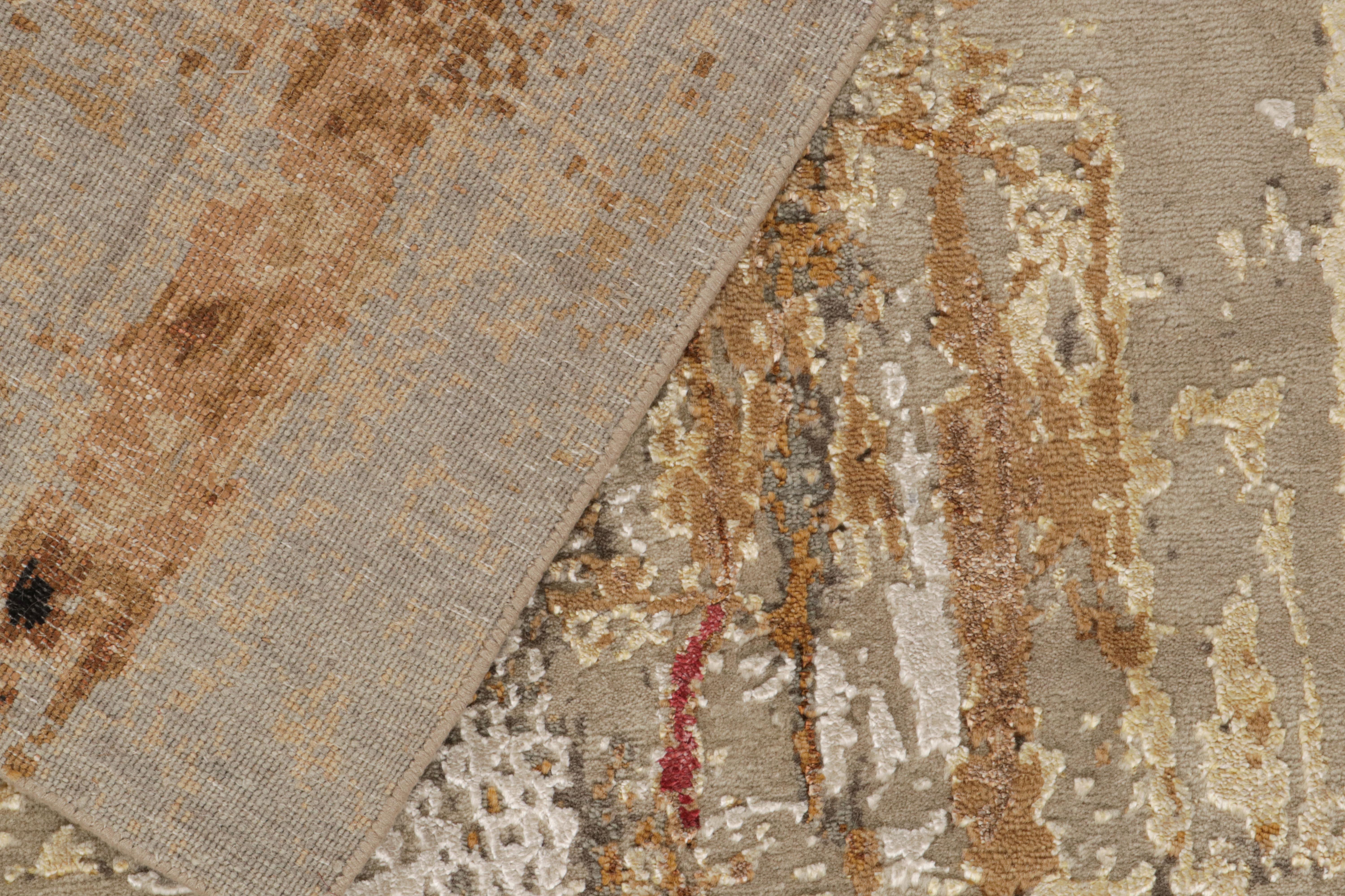 Alfombra Abstracta Moderna Rug & Kilim en tonos plateados, beige y dorados Siglo XXI y contemporáneo en venta