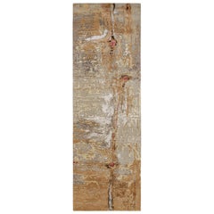 Tapis de course Modernity Abstract de Rug & Kilim dans les tons argent, beige et or