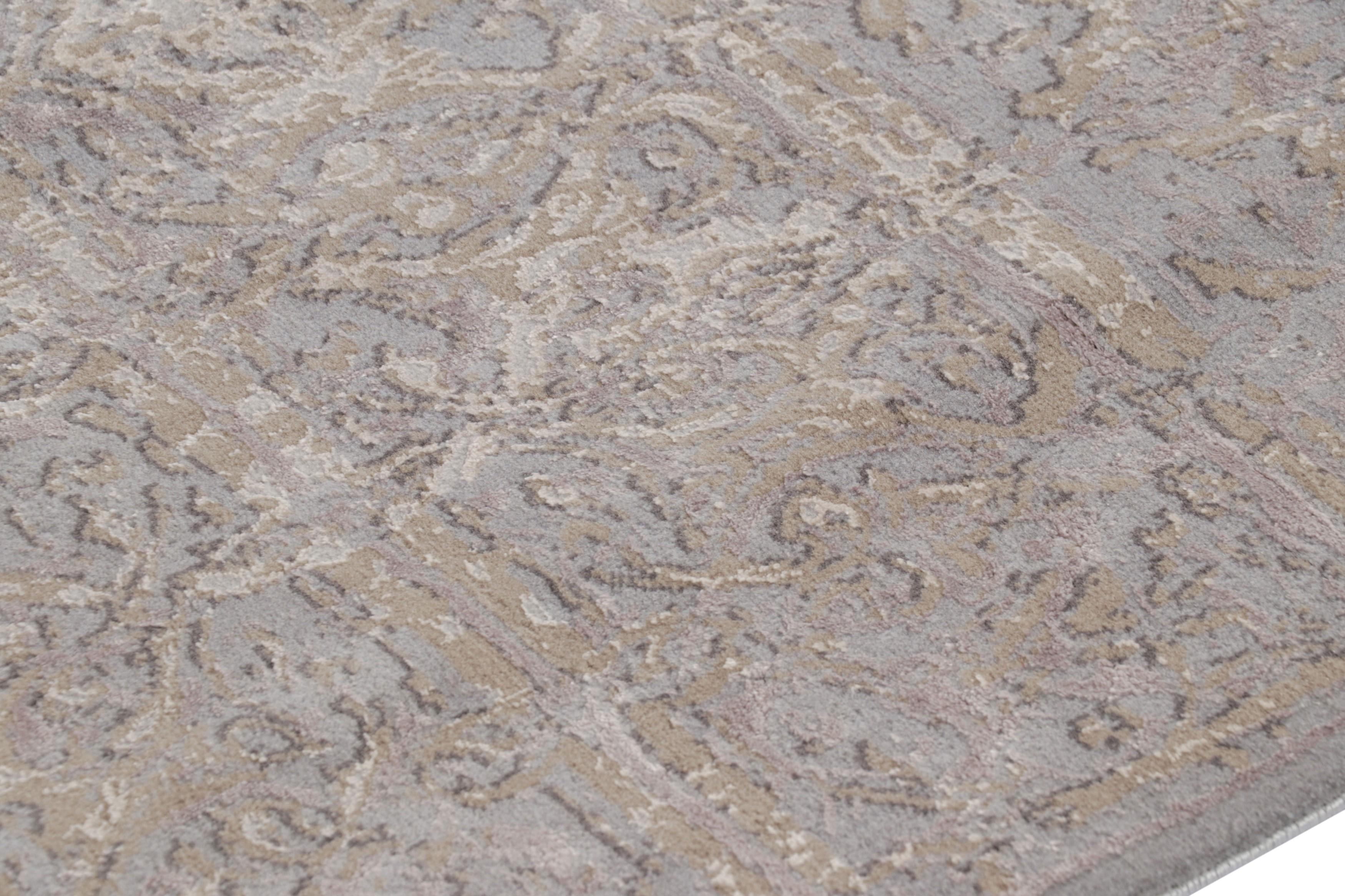 Rug & Kilim - Tappeto moderno astratto in grigio-argento 