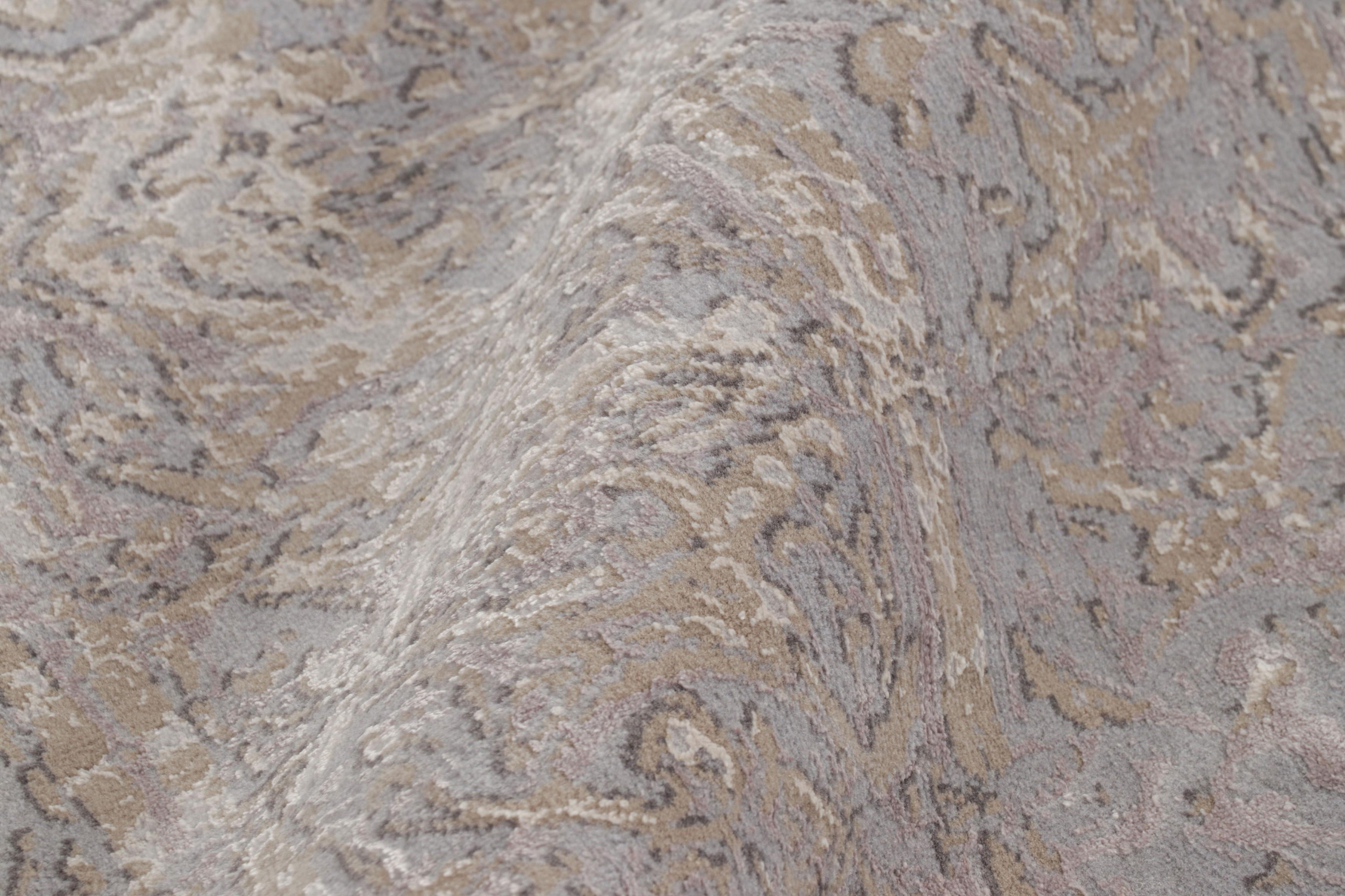 XXI secolo e contemporaneo Rug & Kilim - Tappeto moderno astratto in grigio-argento 