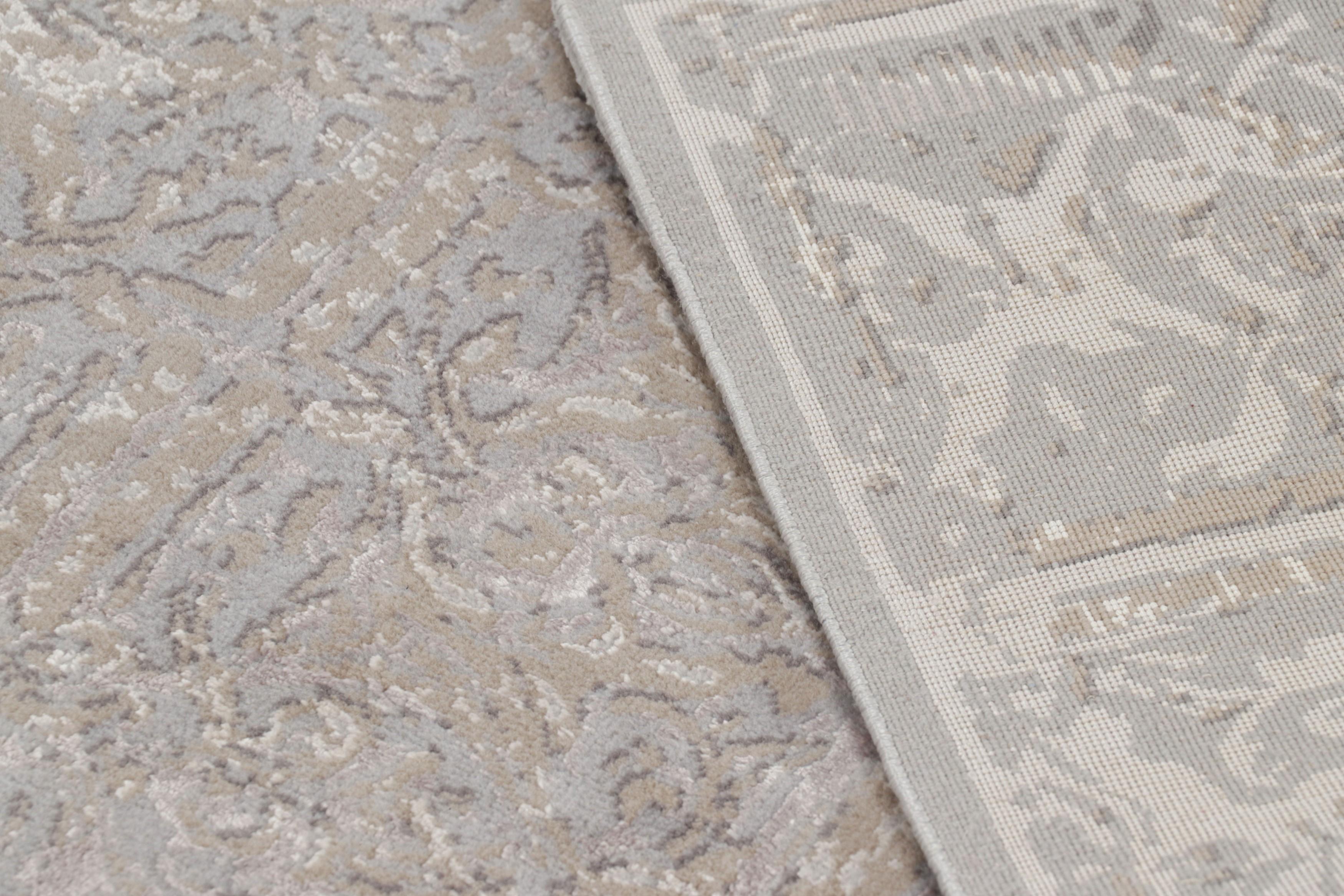 Seta Rug & Kilim - Tappeto moderno astratto in grigio-argento 