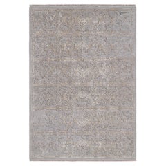 Rug & Kilim's Moderner Abstrakter Läufer in Silber-Grau Sasan
