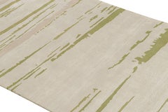 Rug & Kilim’s Modern Abstract Runner Rug With Beige, Pink and Green Patterns