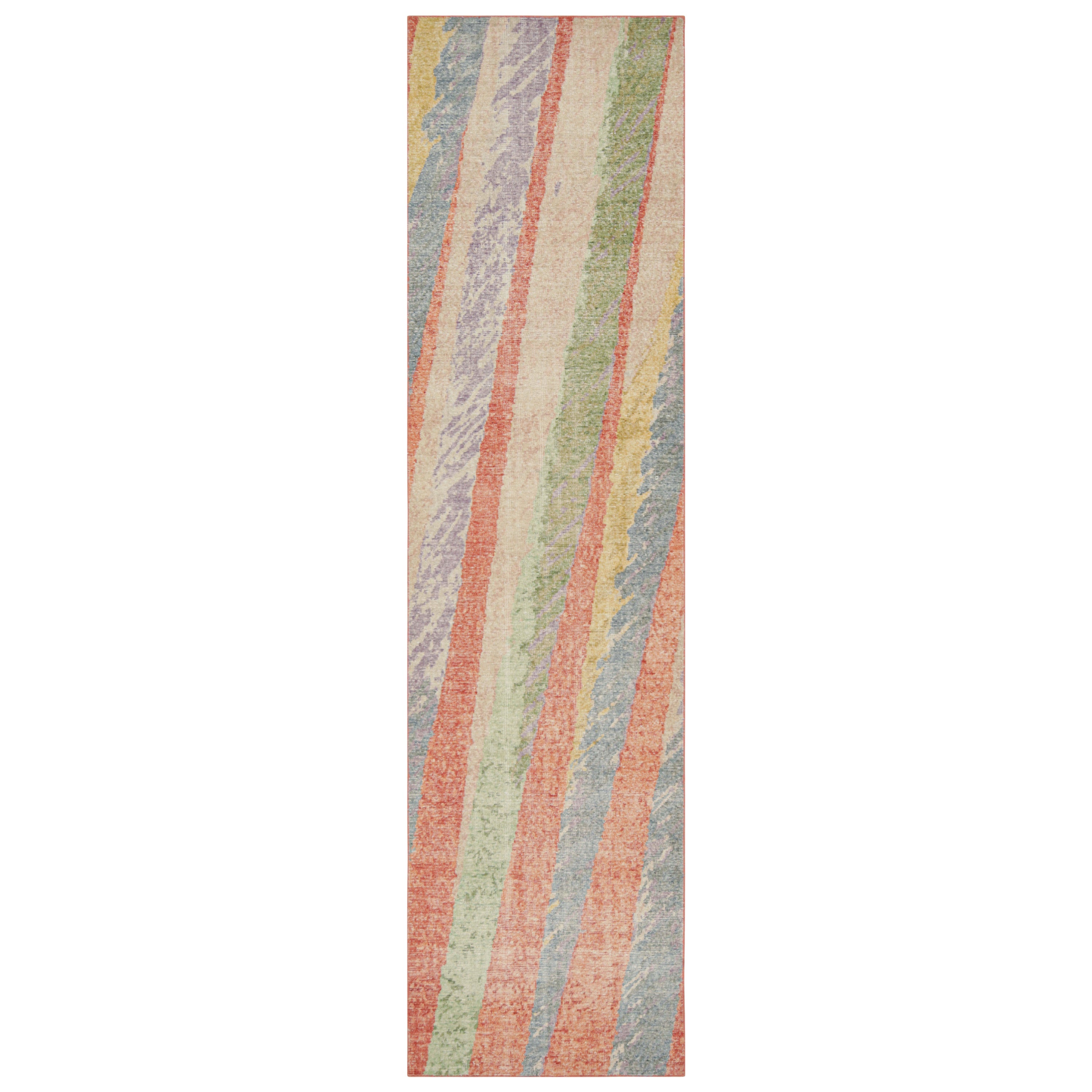 Rug & Kilim's Modern Abstract Runner Rug mit polychromen geometrischen Mustern
