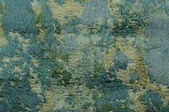 Rug & Kilim’s Modern Abstract Square Custom Rug, Light Blue and Green Splashes