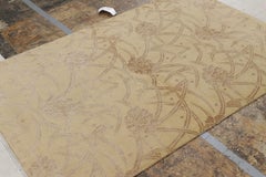 Rug & Kilim’s Modern Art Deco Style Rug in Gold with Floral Patterns