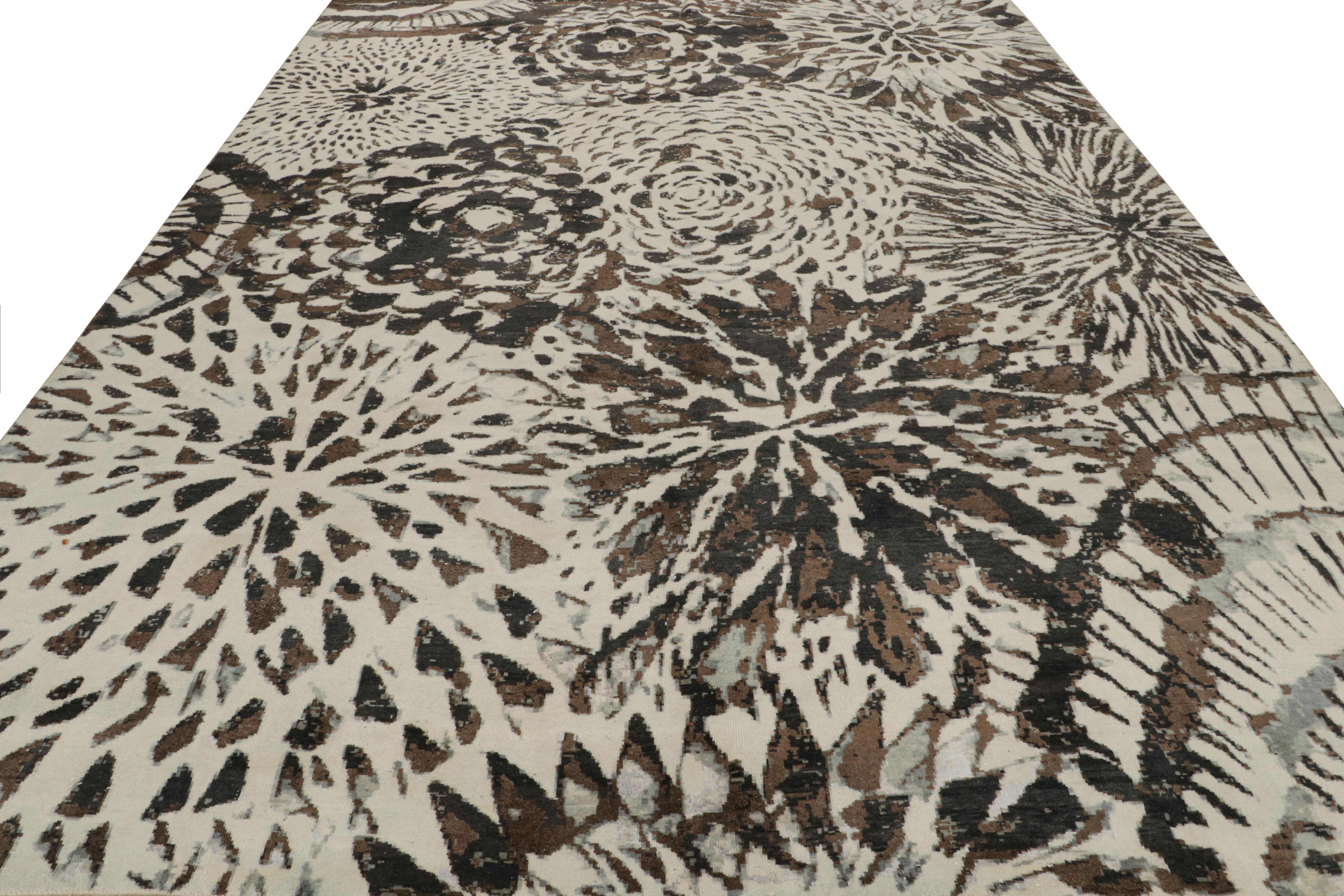Alfombra moderna de estilo Art Déco de Rug & Kilim con diseño abstracto en blanco y negro Moderno en venta