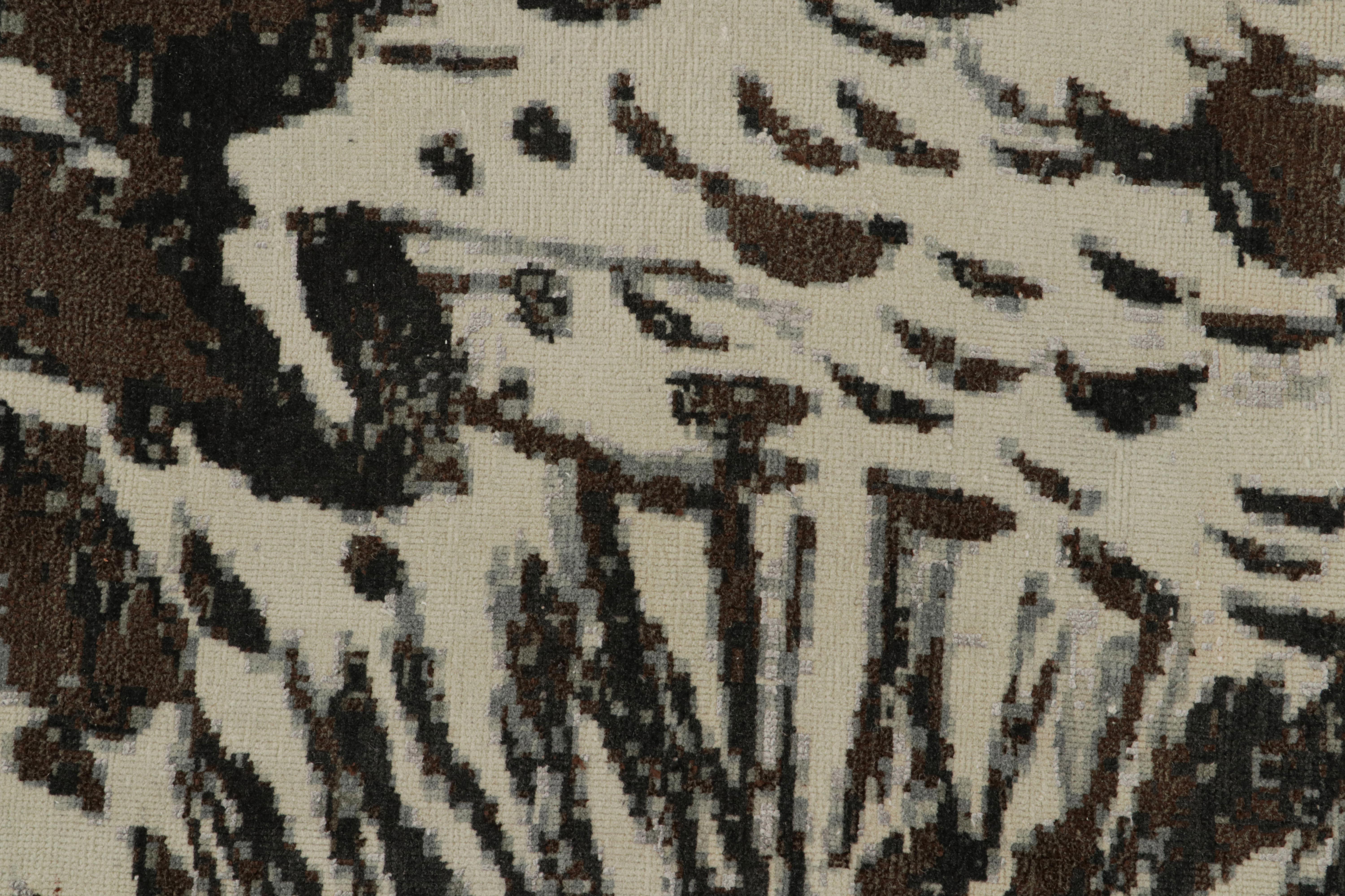 Alfombra moderna de estilo Art Déco de Rug & Kilim con diseño abstracto en blanco y negro en Nuevo estado para la venta en Long Island City, NY