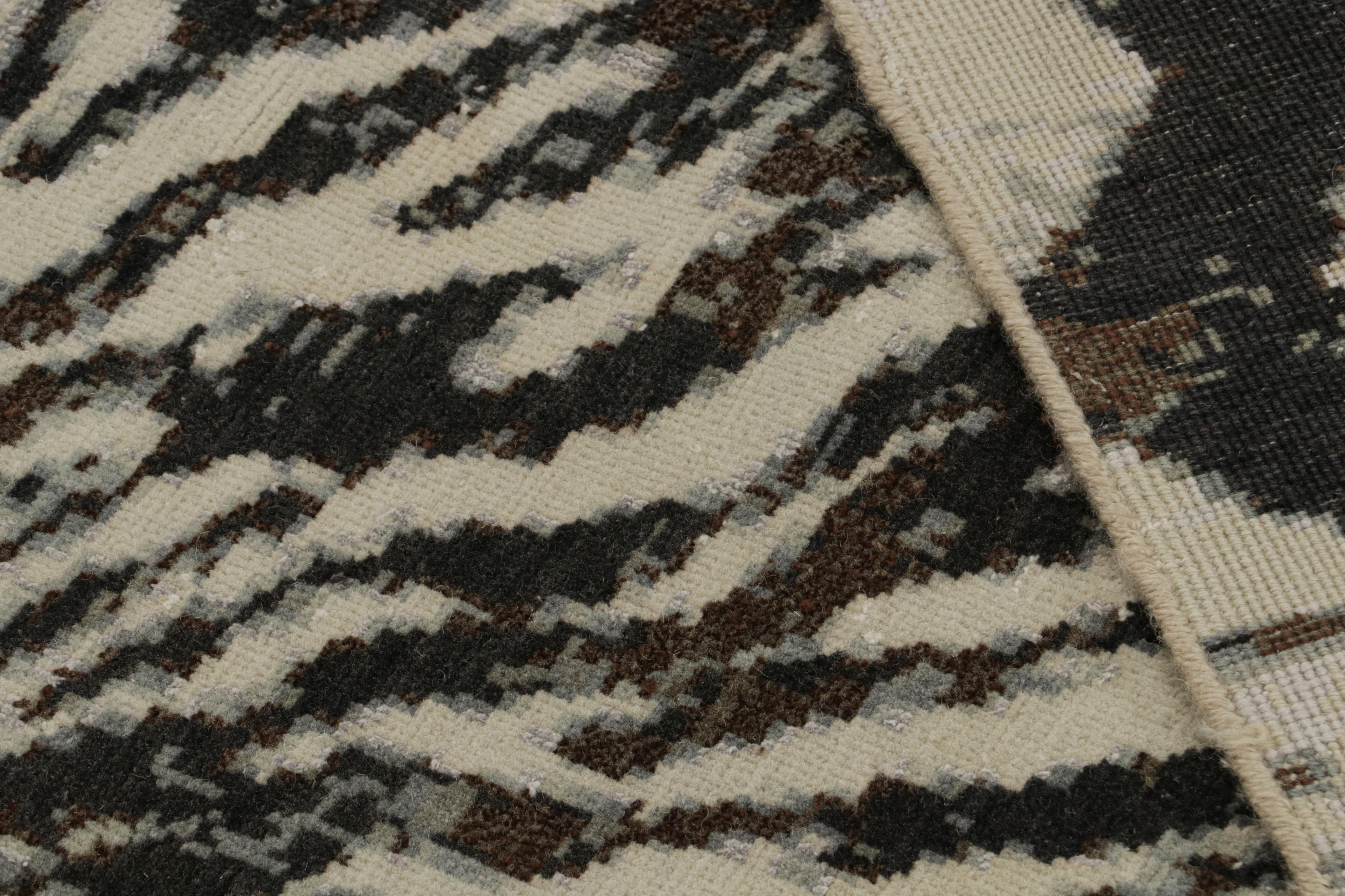 Alfombra moderna de estilo Art Déco de Rug & Kilim con diseño abstracto en blanco y negro Siglo XXI y contemporáneo en venta