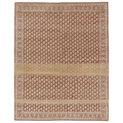 Rug 
Kilim’s Modern Block Print Rug Design in Brown with Beige-Cream Motifs