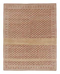 Alfombra moderna Rug 
Kilim con estampado de bloques en marrón y motivos beige-crema