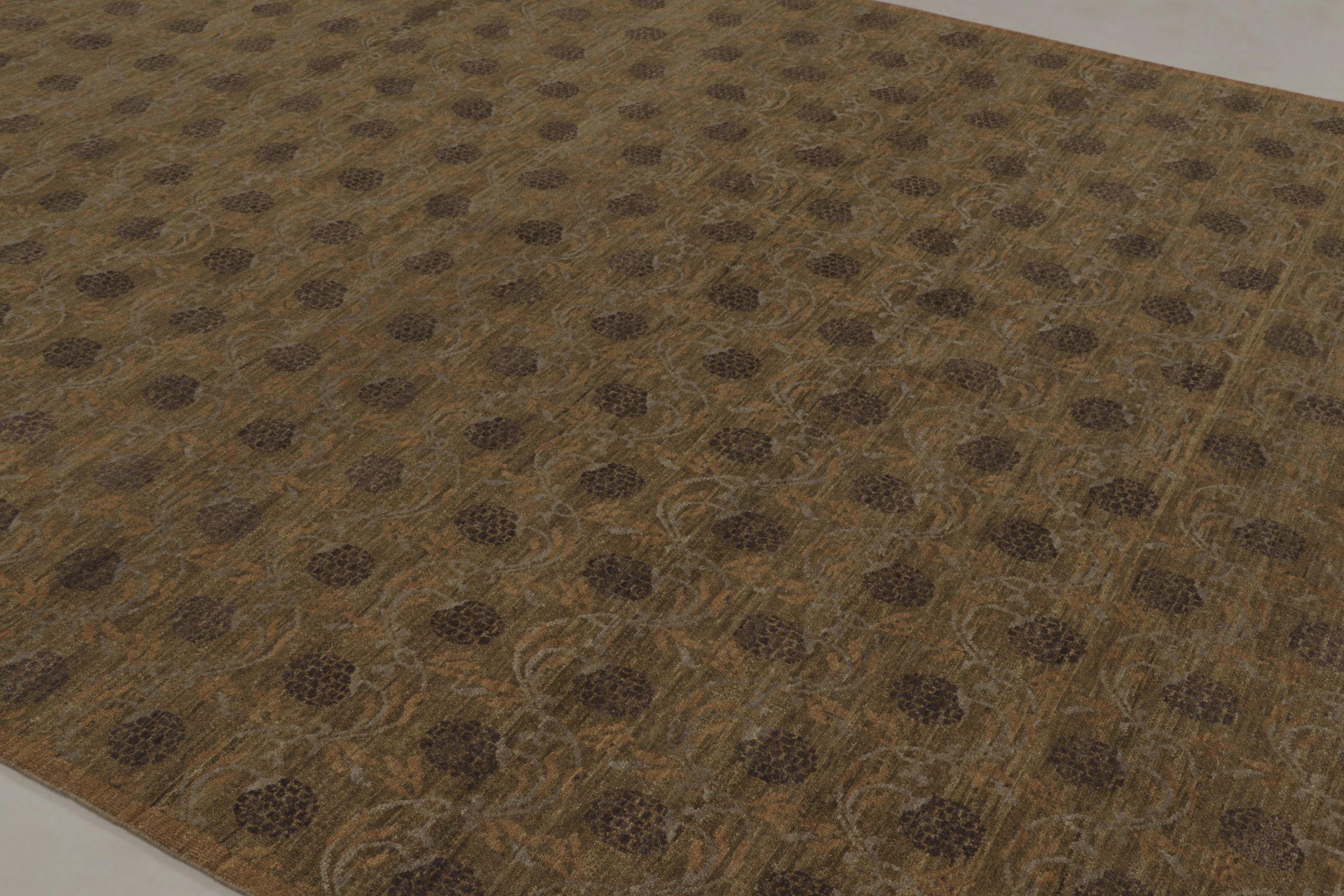  Dieser 9x12 große Teppich aus handgeknüpfter Wolle ist eine aufregende neue Darstellung der Block Print Collection'S von Rug & Kilim - ein raffinierter und eleganter neuer Ansatz für einen historischen Stil.

Über das Design: 

Ein Feld in Braun-