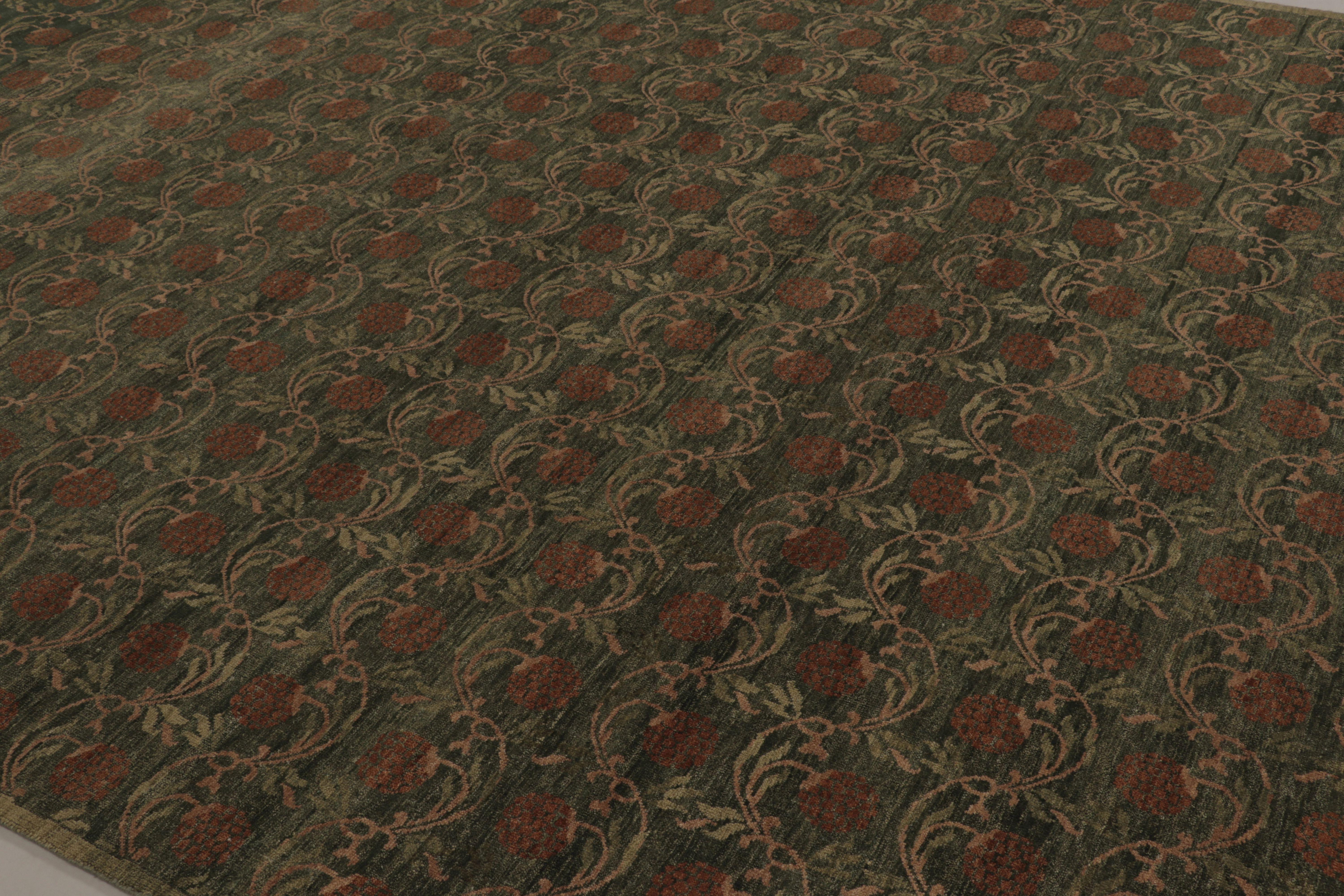  Dieser 9x12 große Teppich aus handgeknüpfter Wolle ist eine aufregende neue Darstellung der Block Print Collection'S von Rug & Kilim - ein raffinierter und eleganter neuer Ansatz für einen historischen Stil.

Über das Design: 

Ein dunkelgrünes