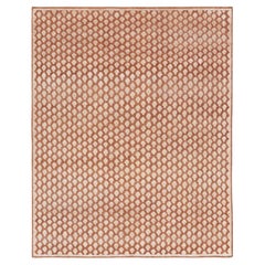 Rug & Kilim’s Modern Block Print Rug in Pink with Cream Floral Pattern